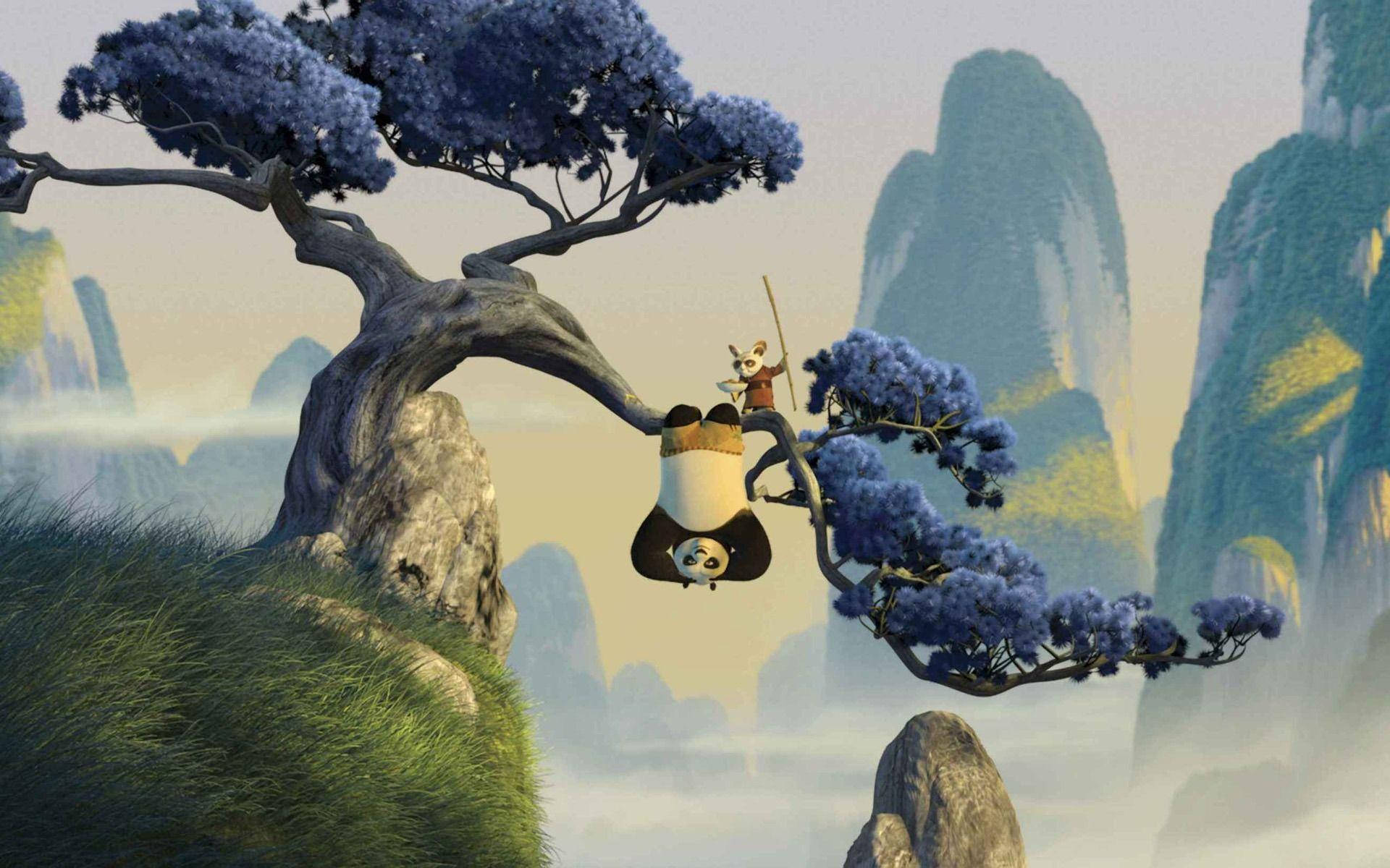 Kung Fu Panda y Shifu entrenando juntos Fondos de pantalla