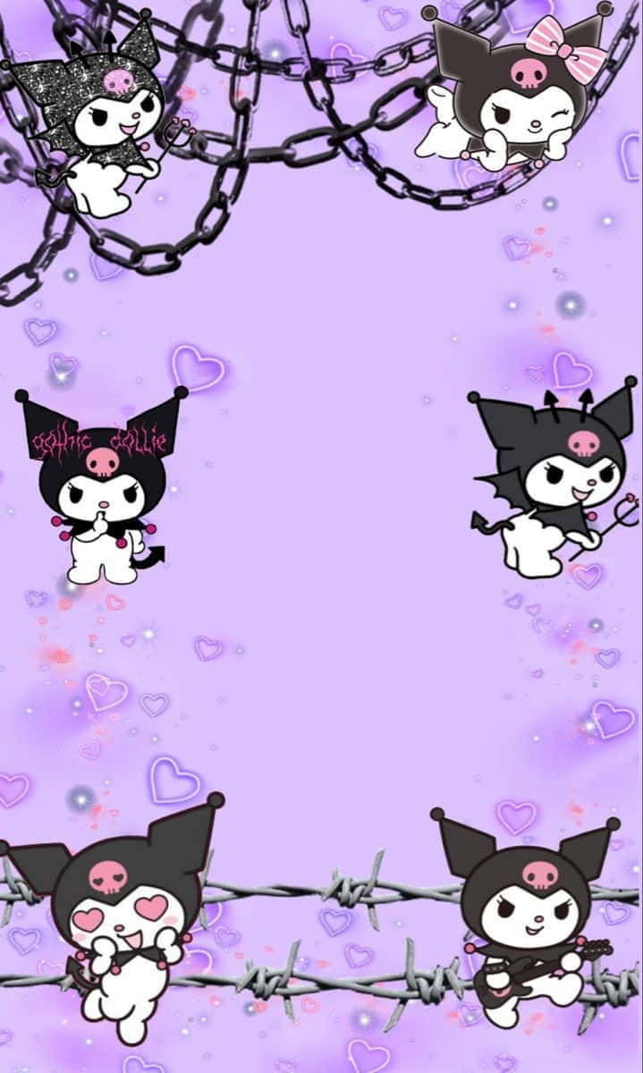 Kuromi iPhone Morado Cadenas Estéticas Fondos de pantalla