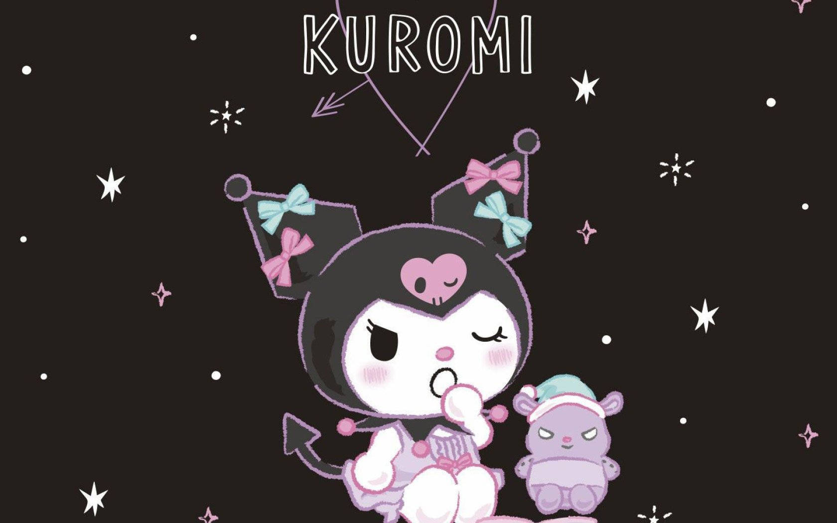 Kuromi, la Única Rival de My Melody Disfrutando un Momento Relajado Fondos de pantalla