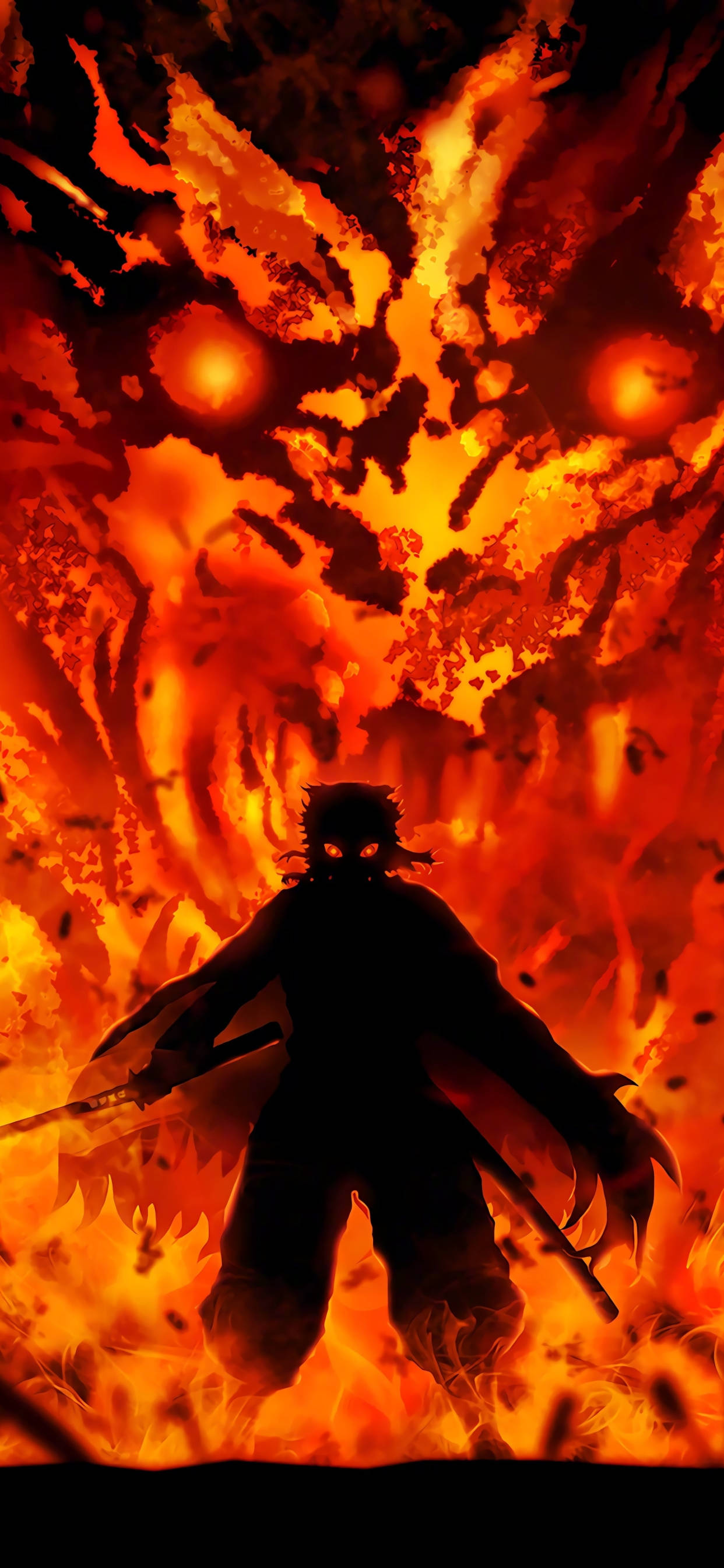Kyojuro Rengoku Fuego Demon Slayer iPhone Fondos de pantalla