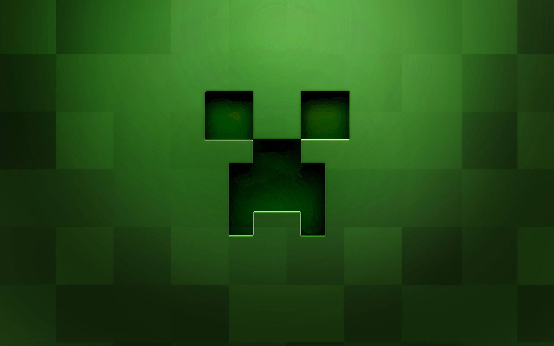 Fondo de pantalla pixelado de la cara de un creeper verde oscuro de Minecraft
