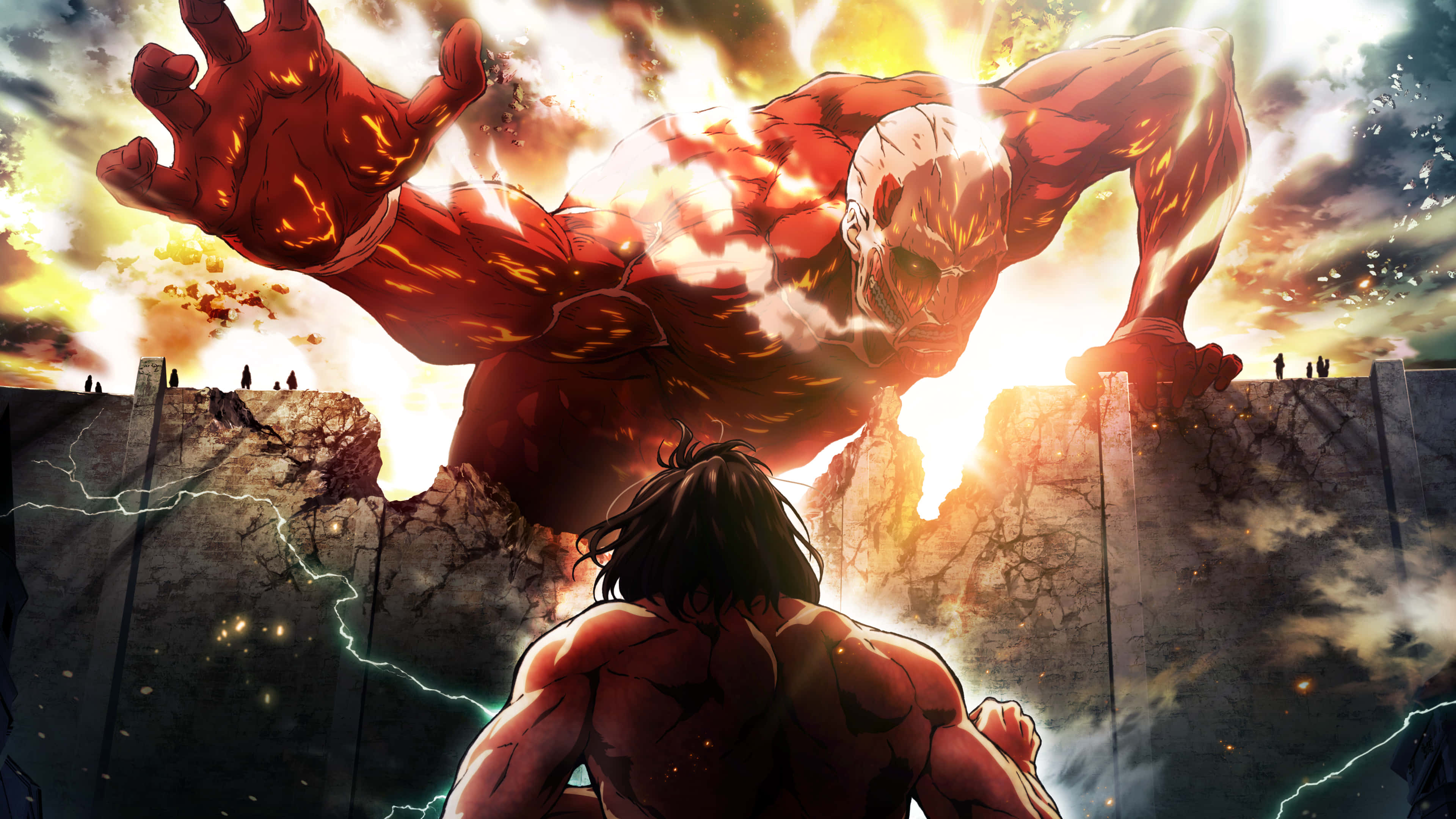 La lucha por salvar a la humanidad en la apasionante serie de anime Attack on Titan Fondos de pantalla