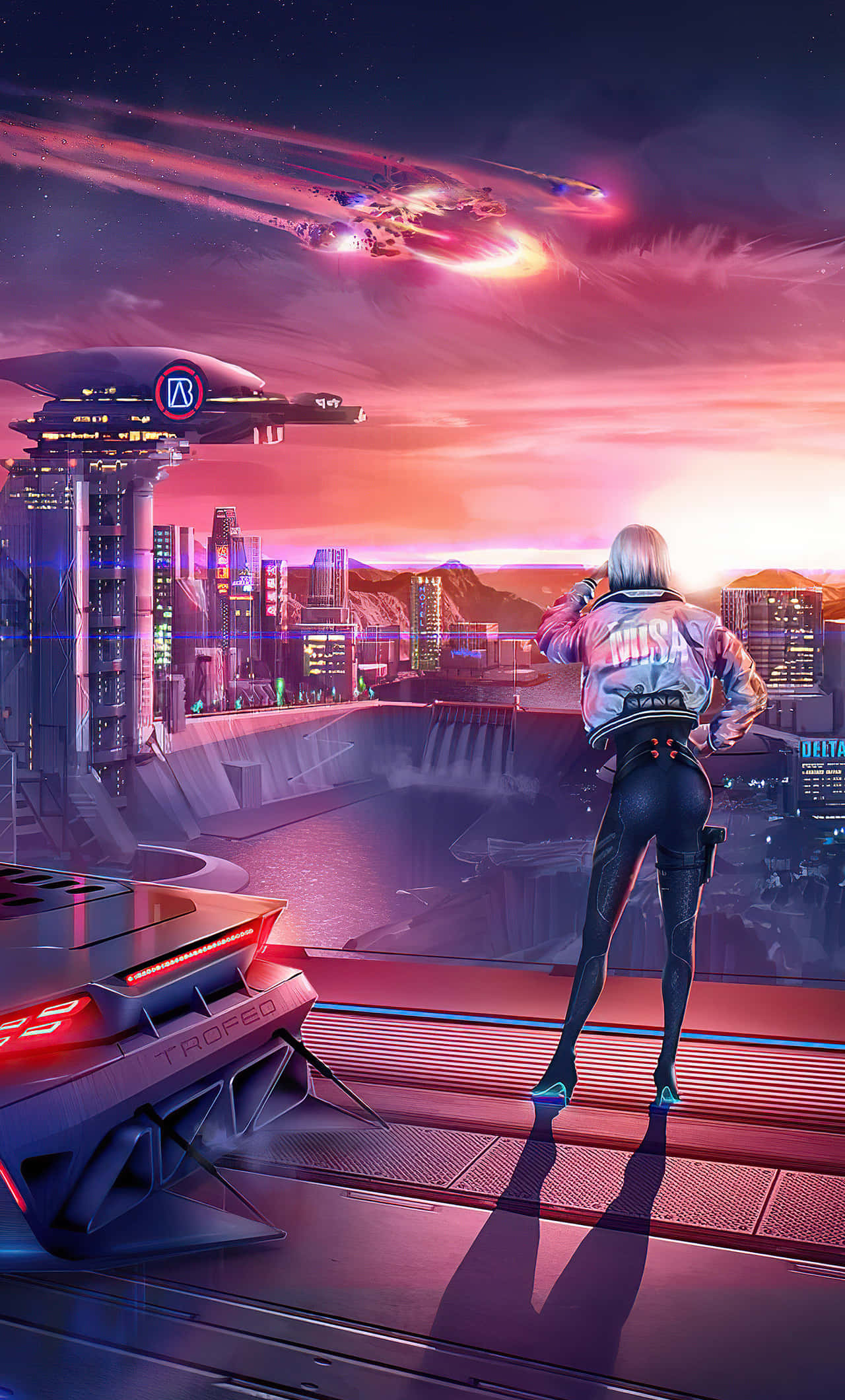 "La metrópolis resplandeciente de Night City, ubicada en el mundo futurista impresionante de Cyberpunk." Fondos de pantalla