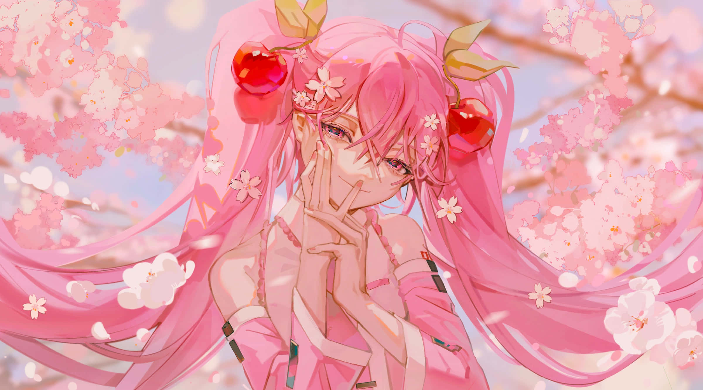 La misteriosa diosa de los cerezos en flor, Sakura Miku Fondos de pantalla