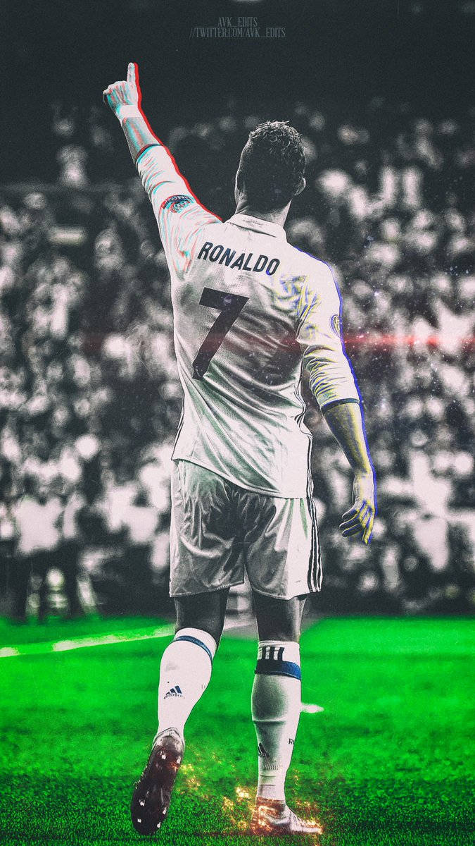 Fondo de pantalla de la obra de arte glitch de Cristiano Ronaldo.