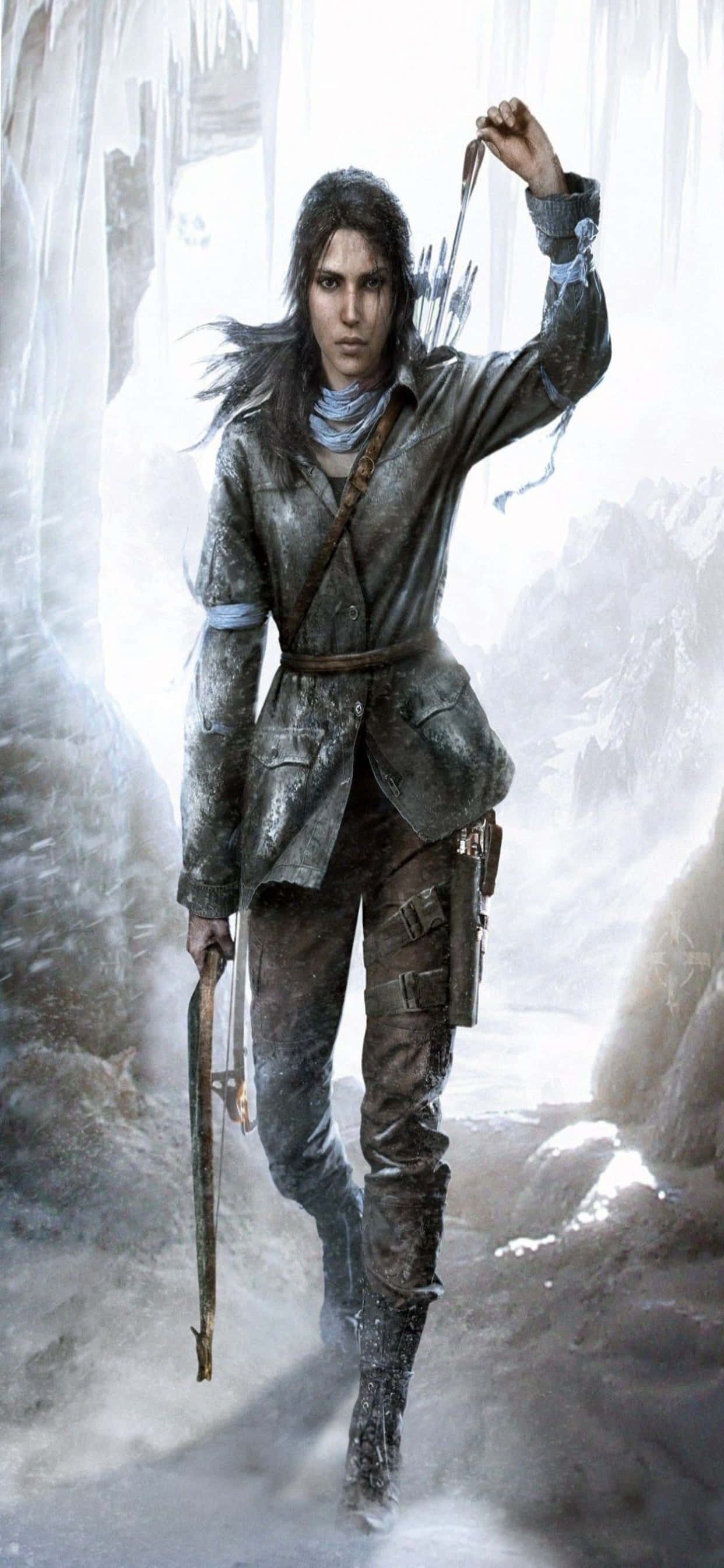 la tumba raider - una mujer en una cueva nevada Fondos de pantalla