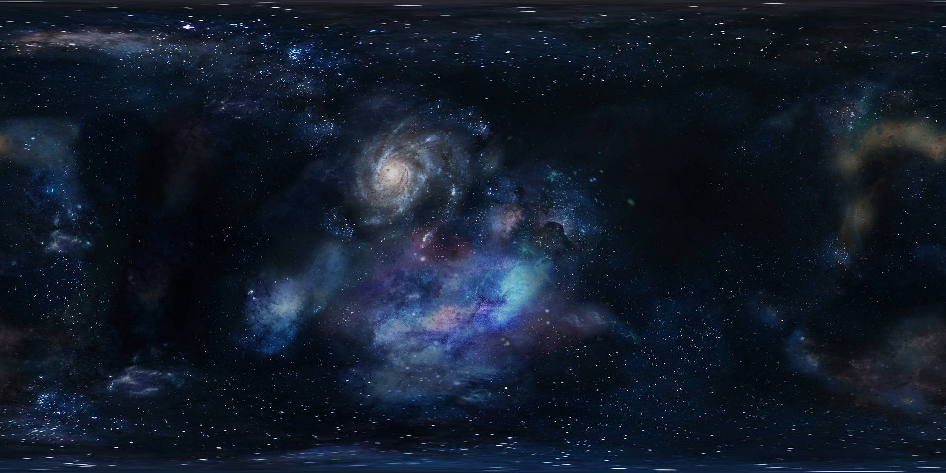 Fondo de pantalla de escritorio de galaxia azul con estrellas en el espacio exterior.