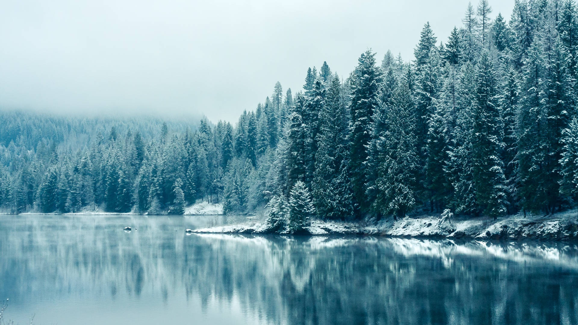 Lago invernal estético Fondos de pantalla