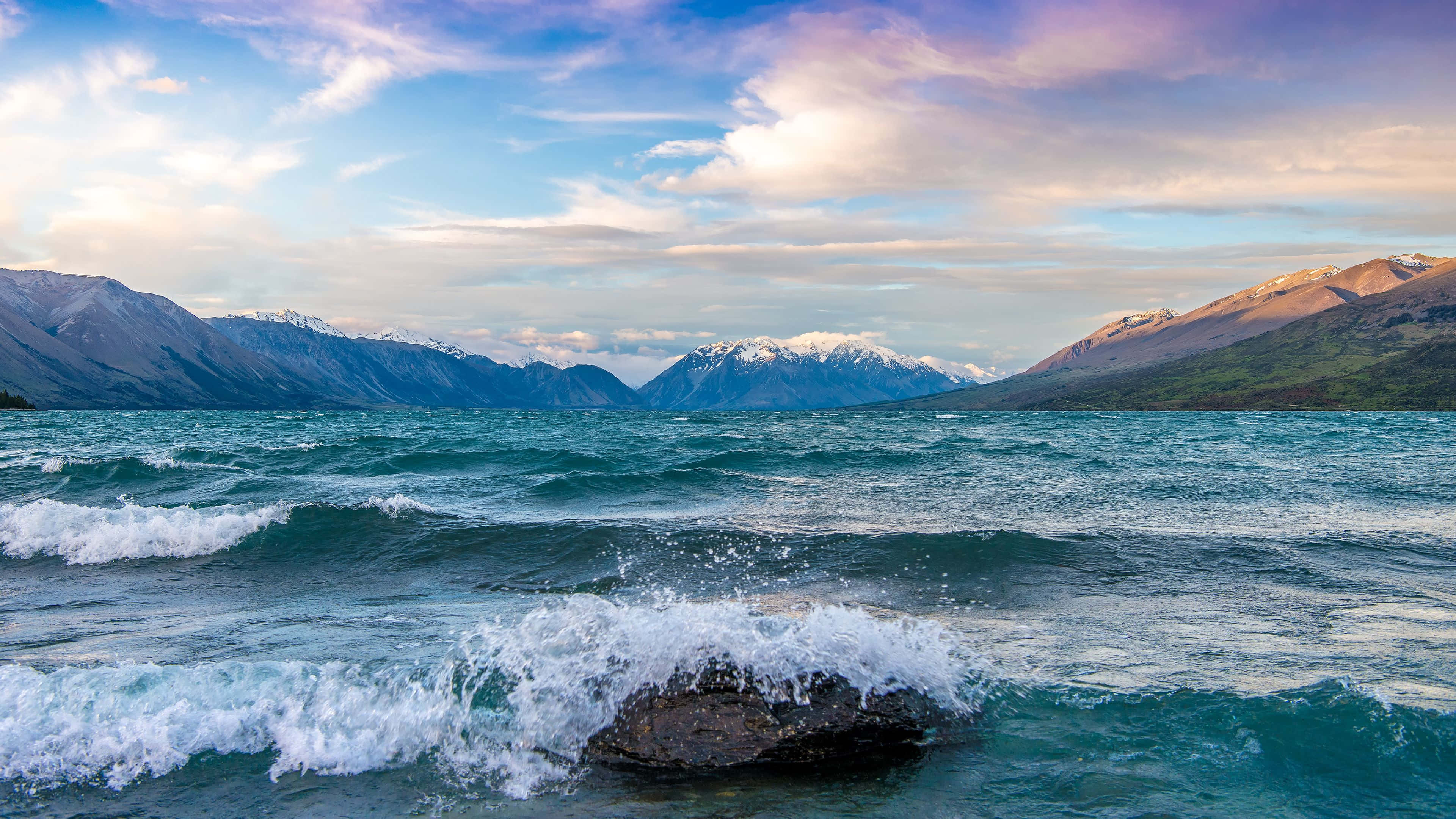 Lago Ohau Nueva Zelanda Océano 4K iPad Fondos de pantalla