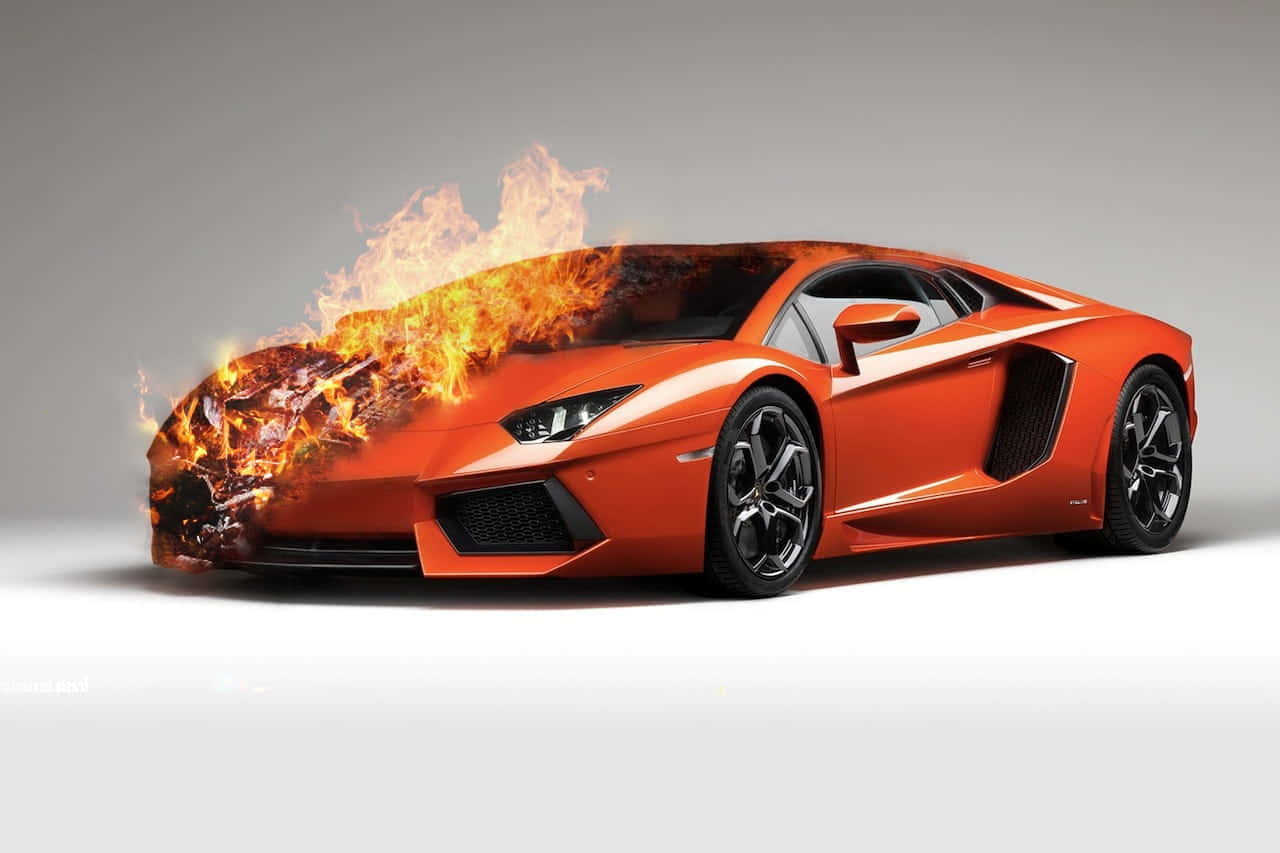 Lamborghini en Llamas Auto Naranja Fondos de pantalla