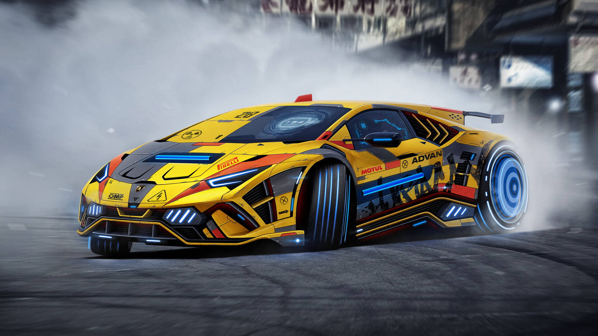 Lamborghini Futurista Derrapando Fondos de pantalla
