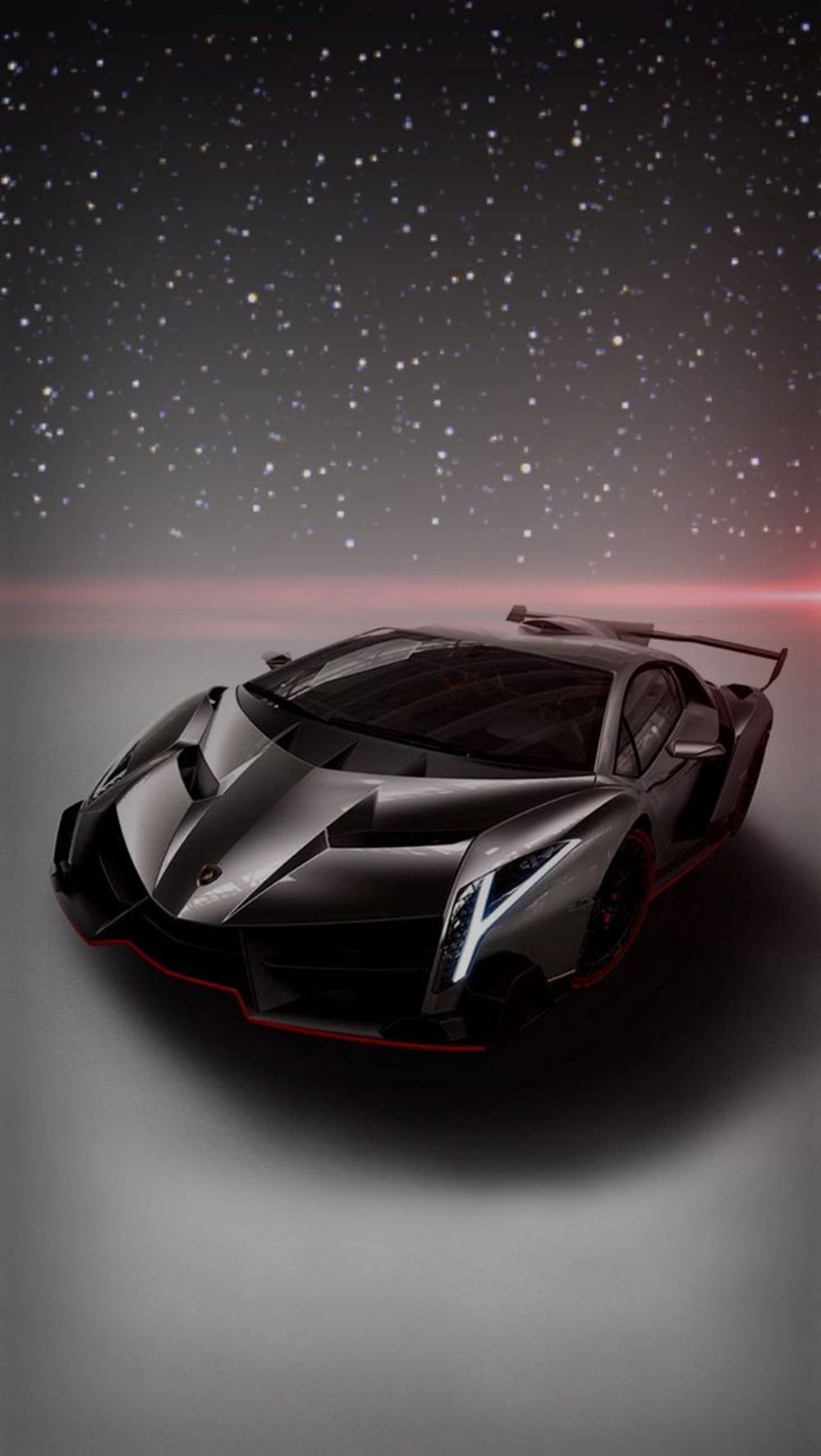 Lamborghini iPhone auto negro bajo cielo estrellado Fondos de pantalla