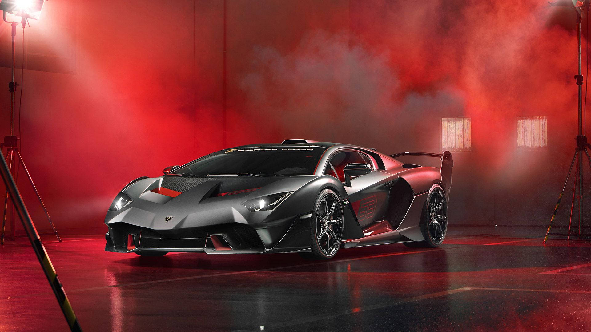 Lamborghini Negro Humo Rojo