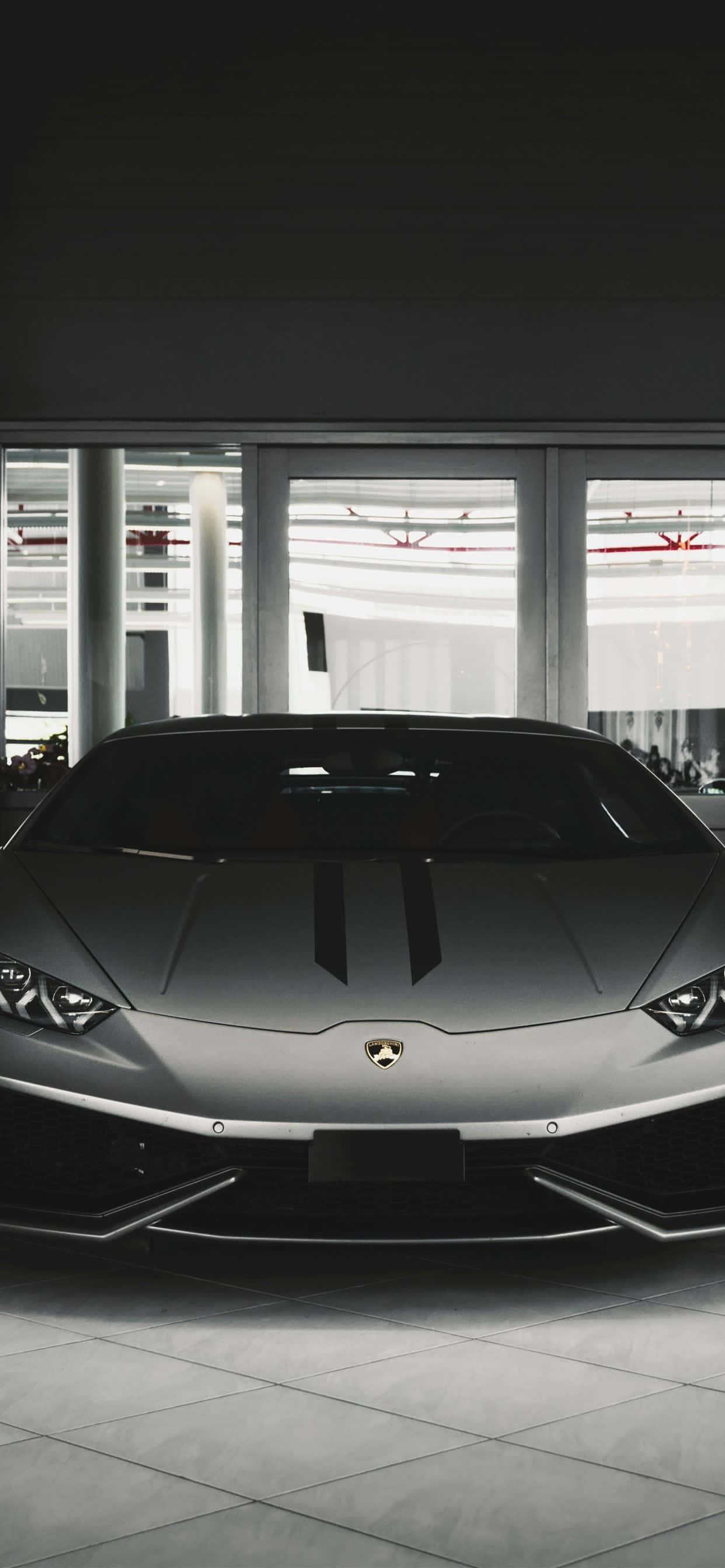 Lamborghini Negro Vista Frontal iPhone Fondos de pantalla