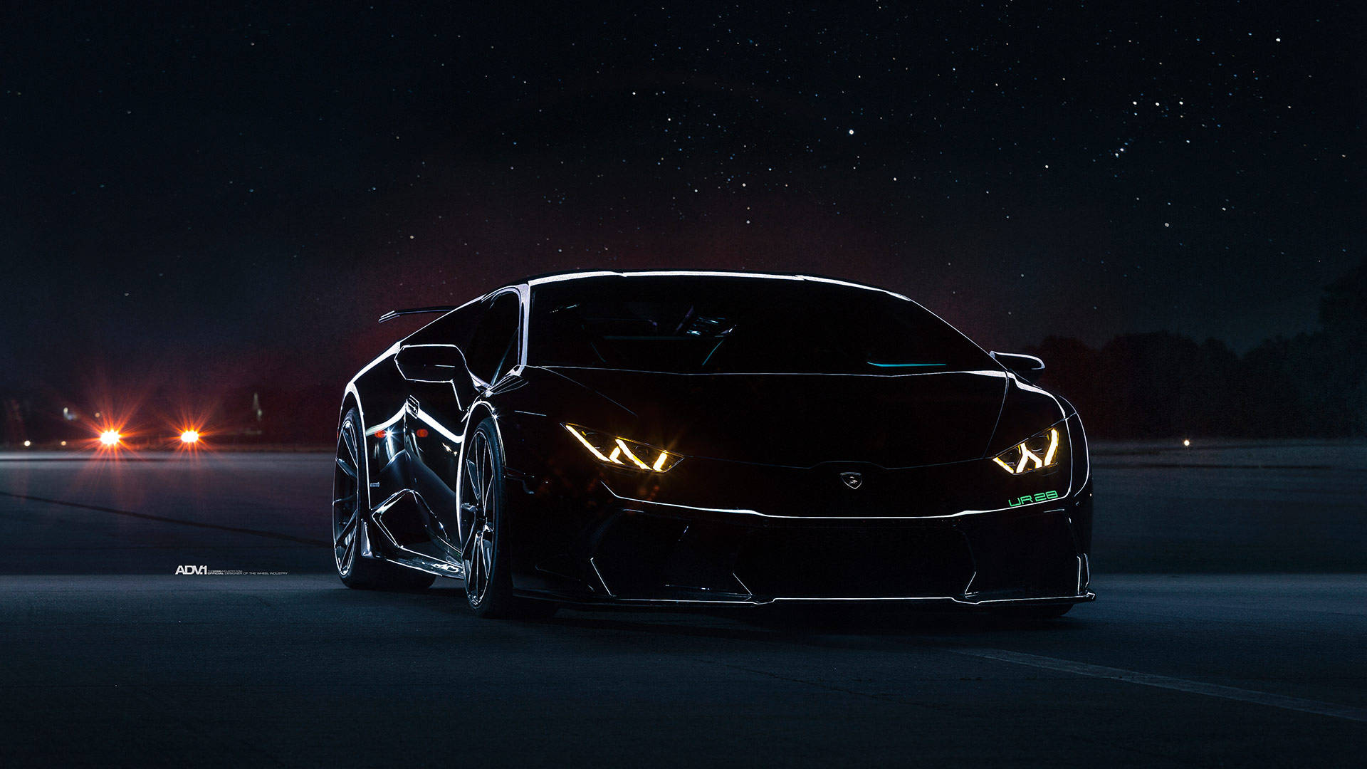 Lamborghini Negro Nocturno Fondos de pantalla