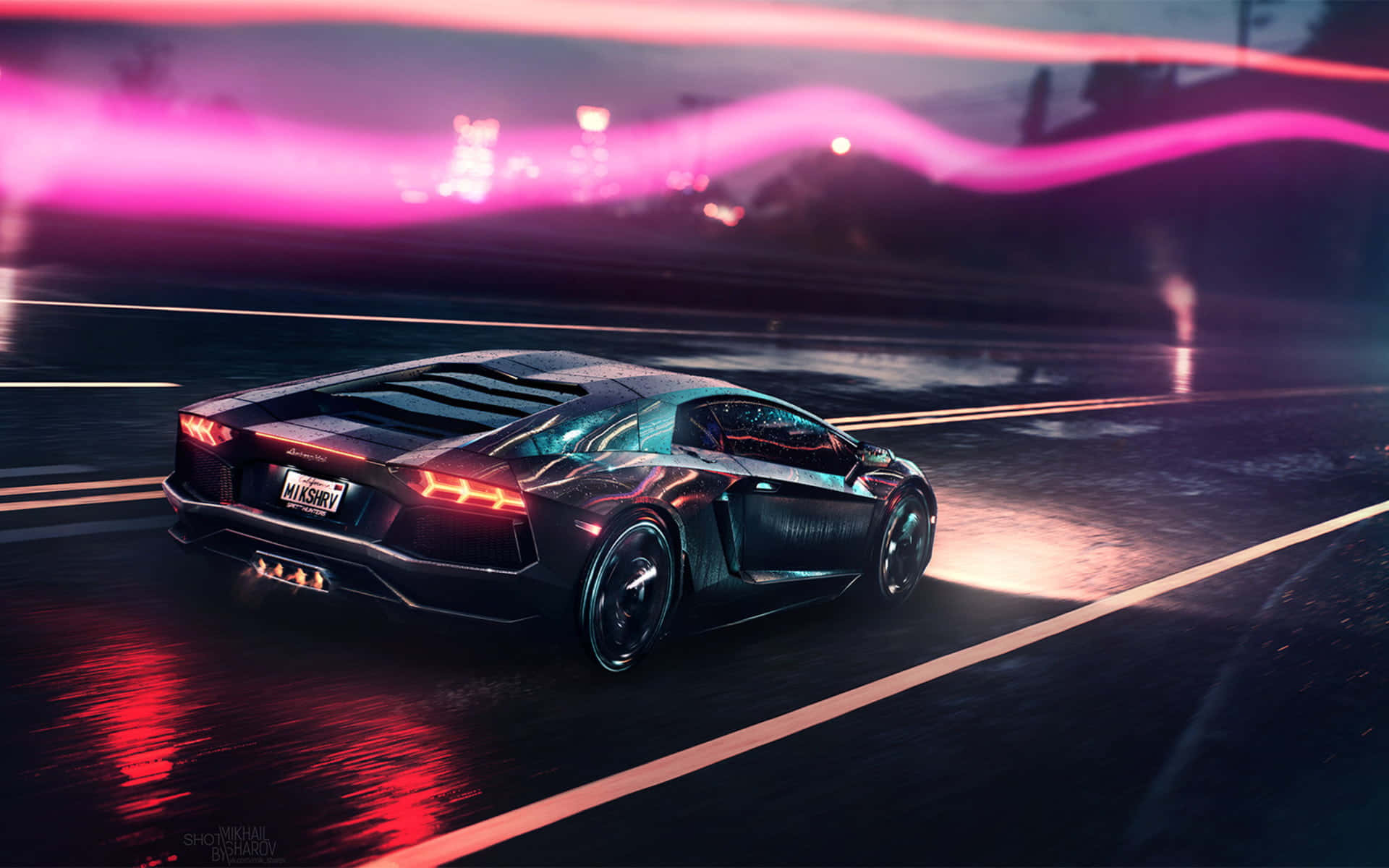 Lamborghini Neón Daze Fondos de pantalla
