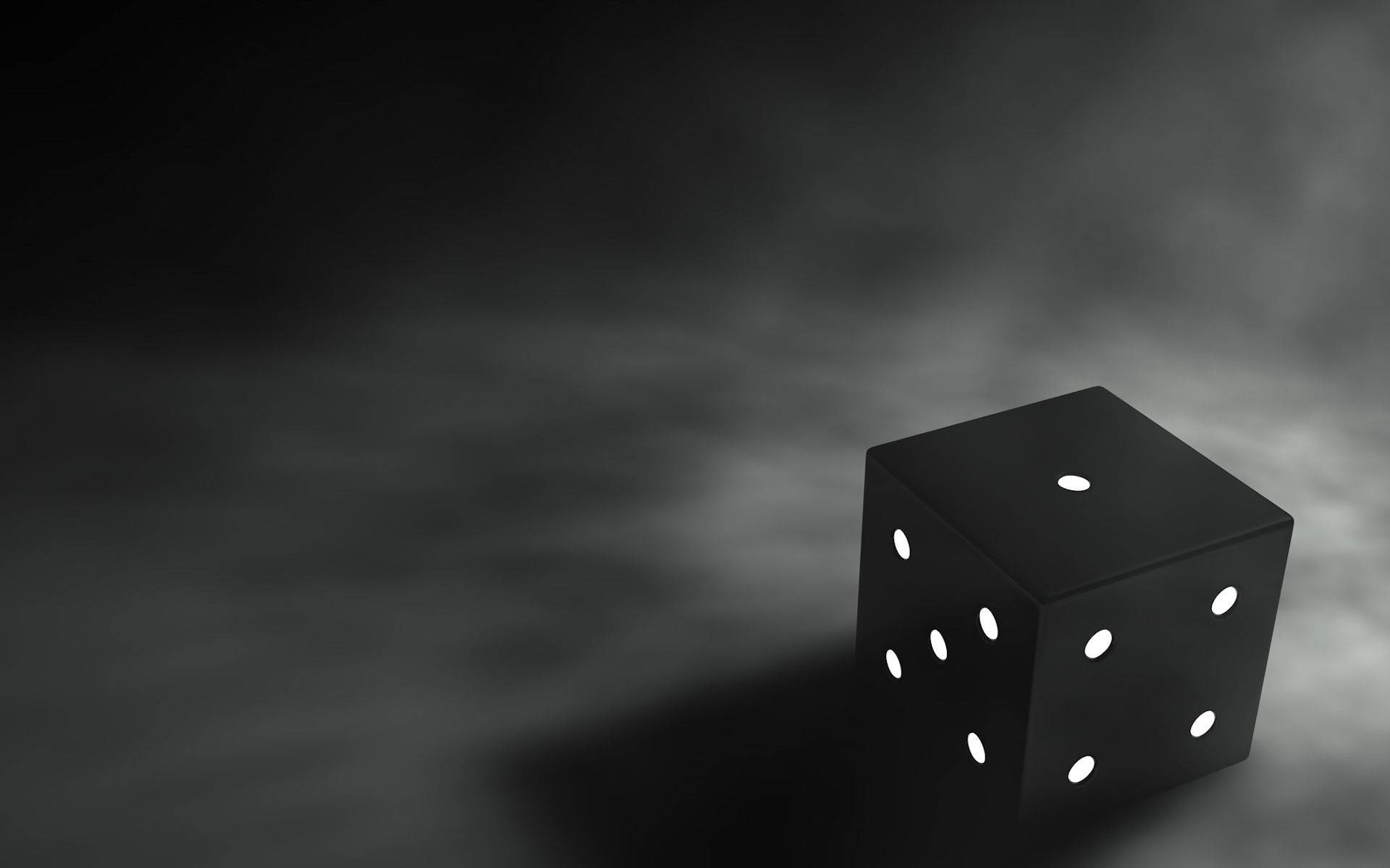 Fondo de pantalla de dados 3D en blanco y negro