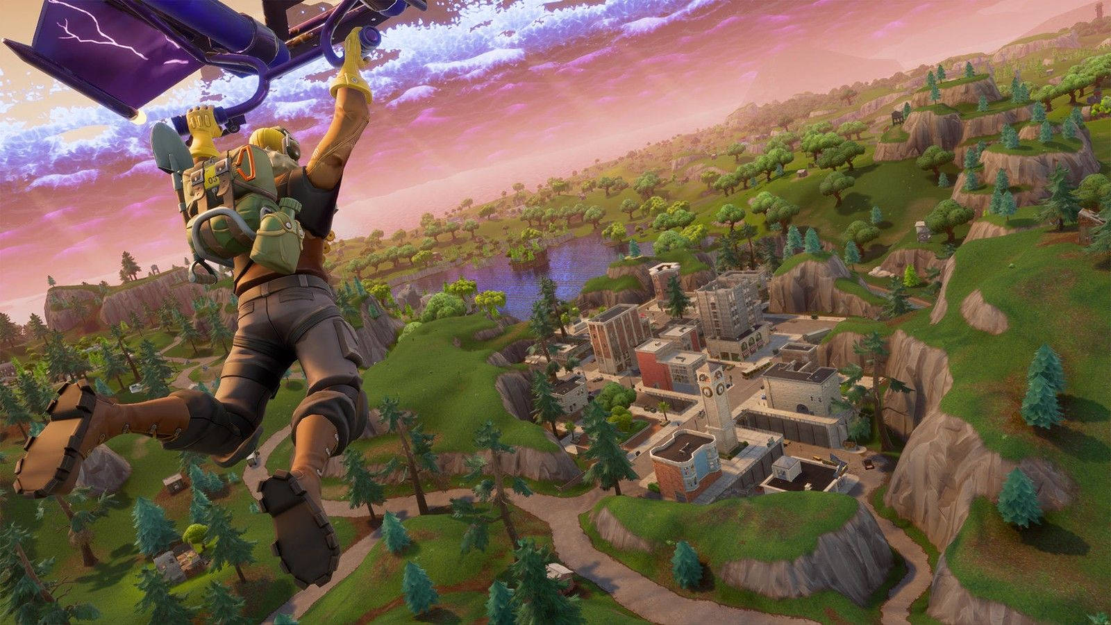 Lánzate en paracaídas a la isla en Fortnite de Epic Fondos de pantalla