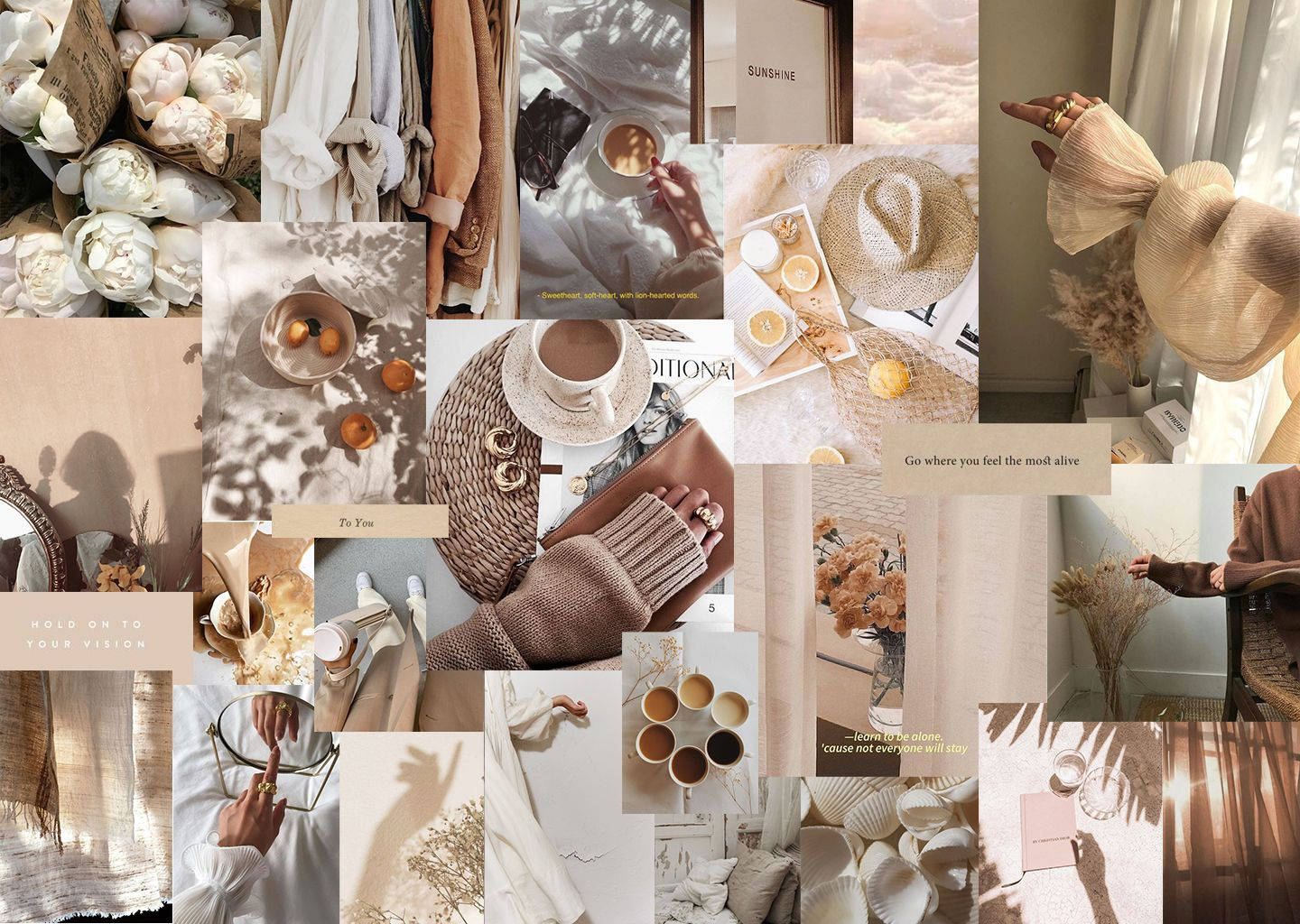 Laptop Estética Beige para un Día de Chicas Fondos de pantalla
