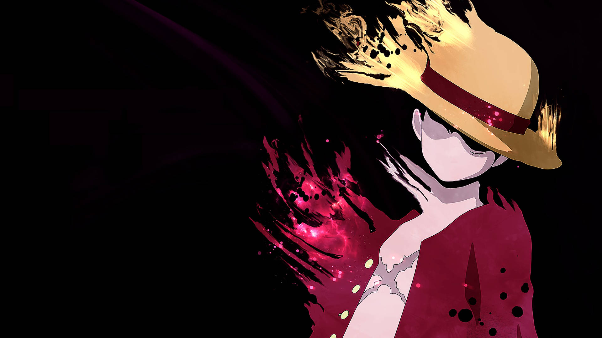 Wallpaper minimalista de Monkey D. Luffy de One Piece.