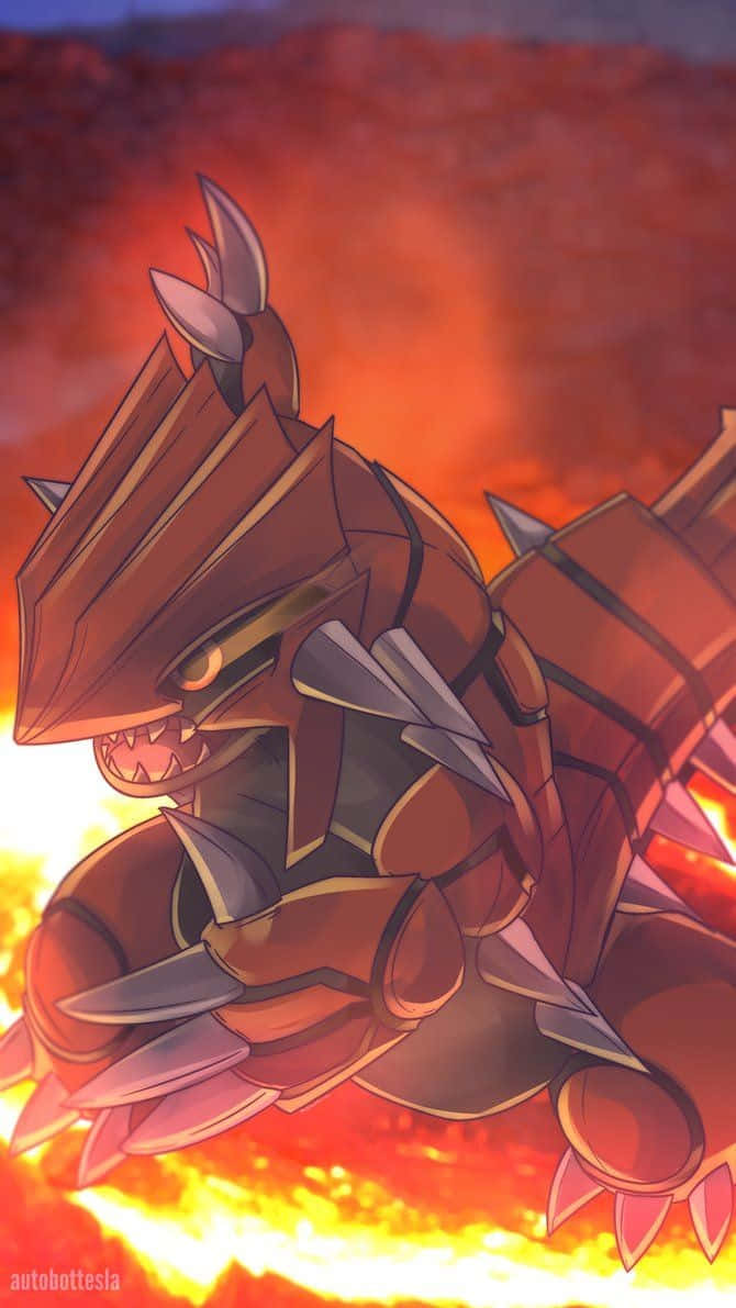 Legendario Groudon Delineado por el Fuego Fondos de pantalla