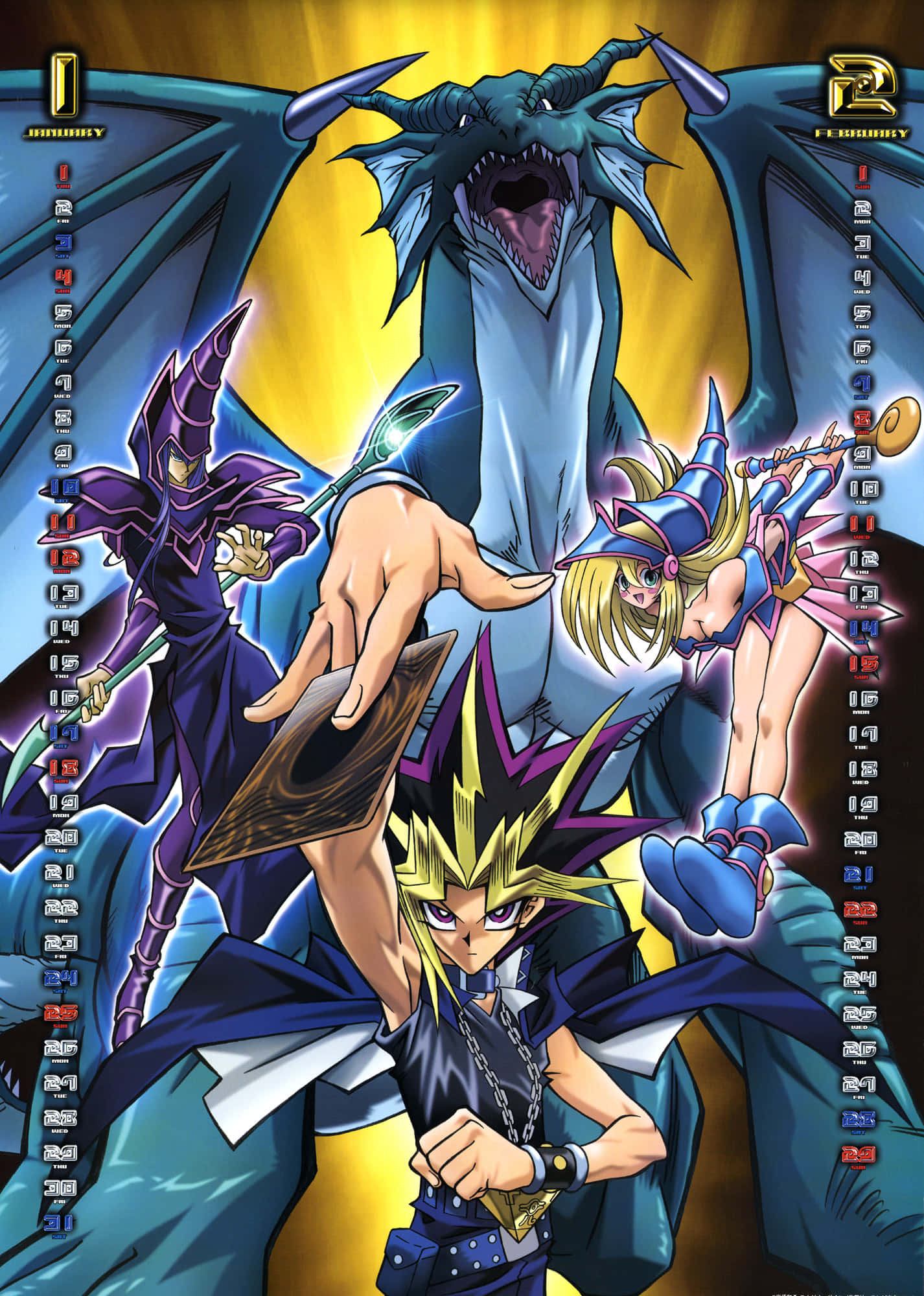 Legendario Mago Oscuro de Yugioh en Acción Fondos de pantalla