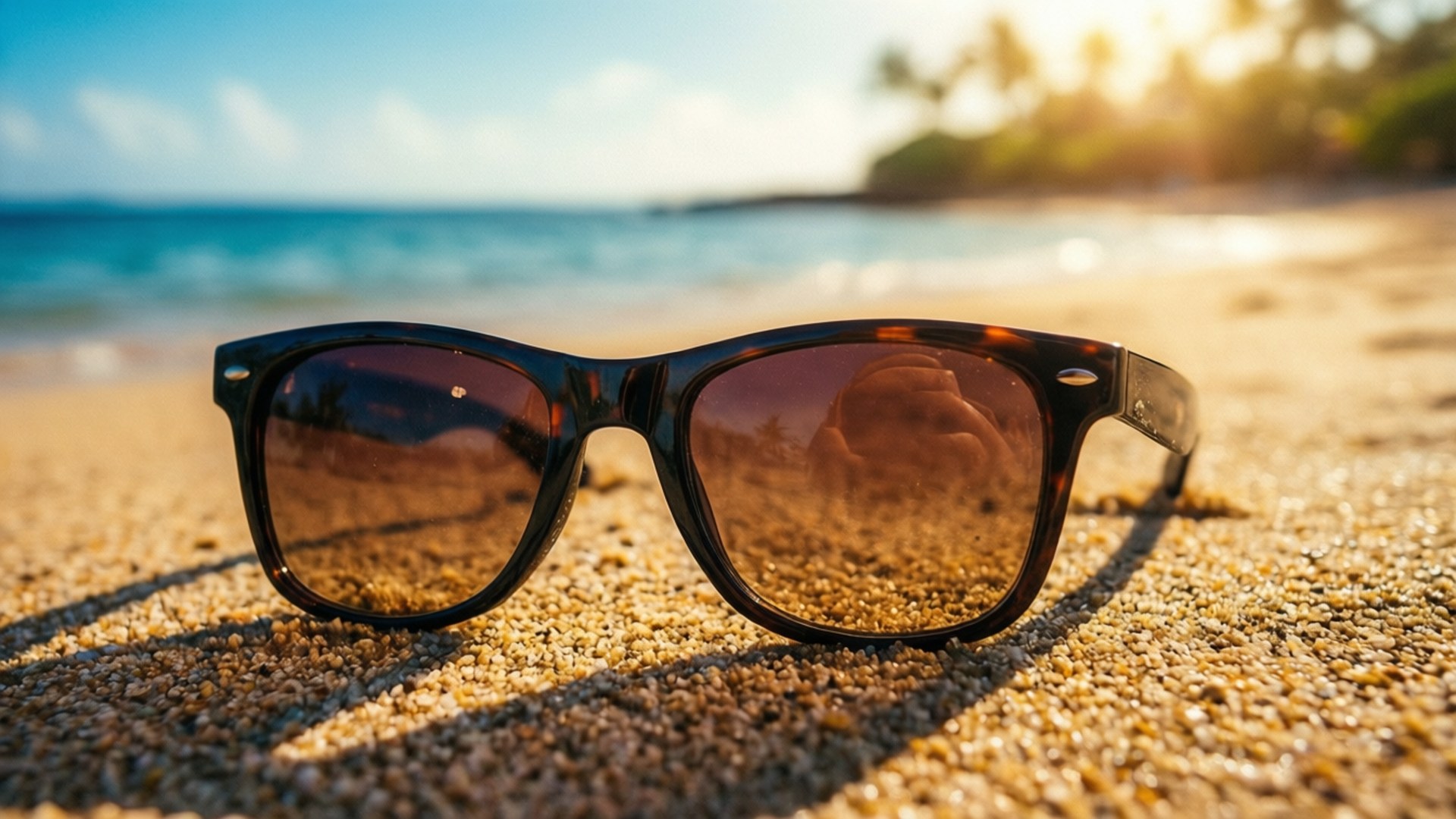 Lentes de sol en la arena Fondos de pantalla