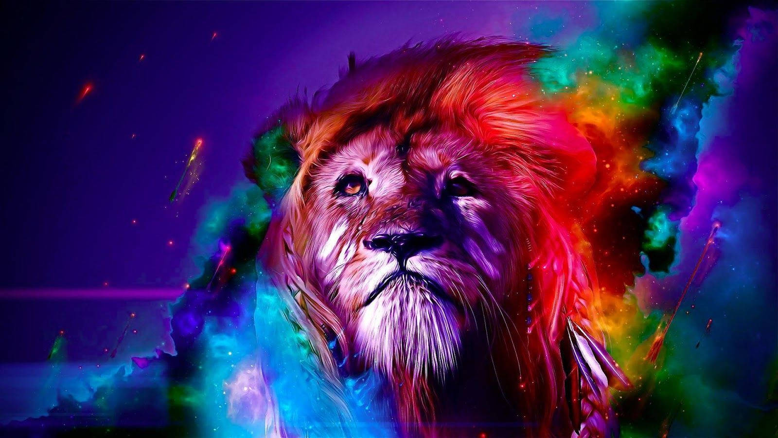 León Artístico Galaxia Colorido Fondos de pantalla