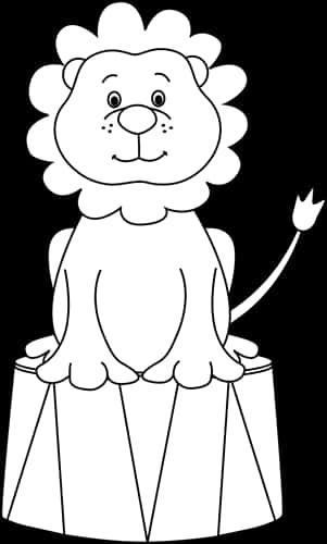 León de caricatura en pedestal de circo Fondos de pantalla