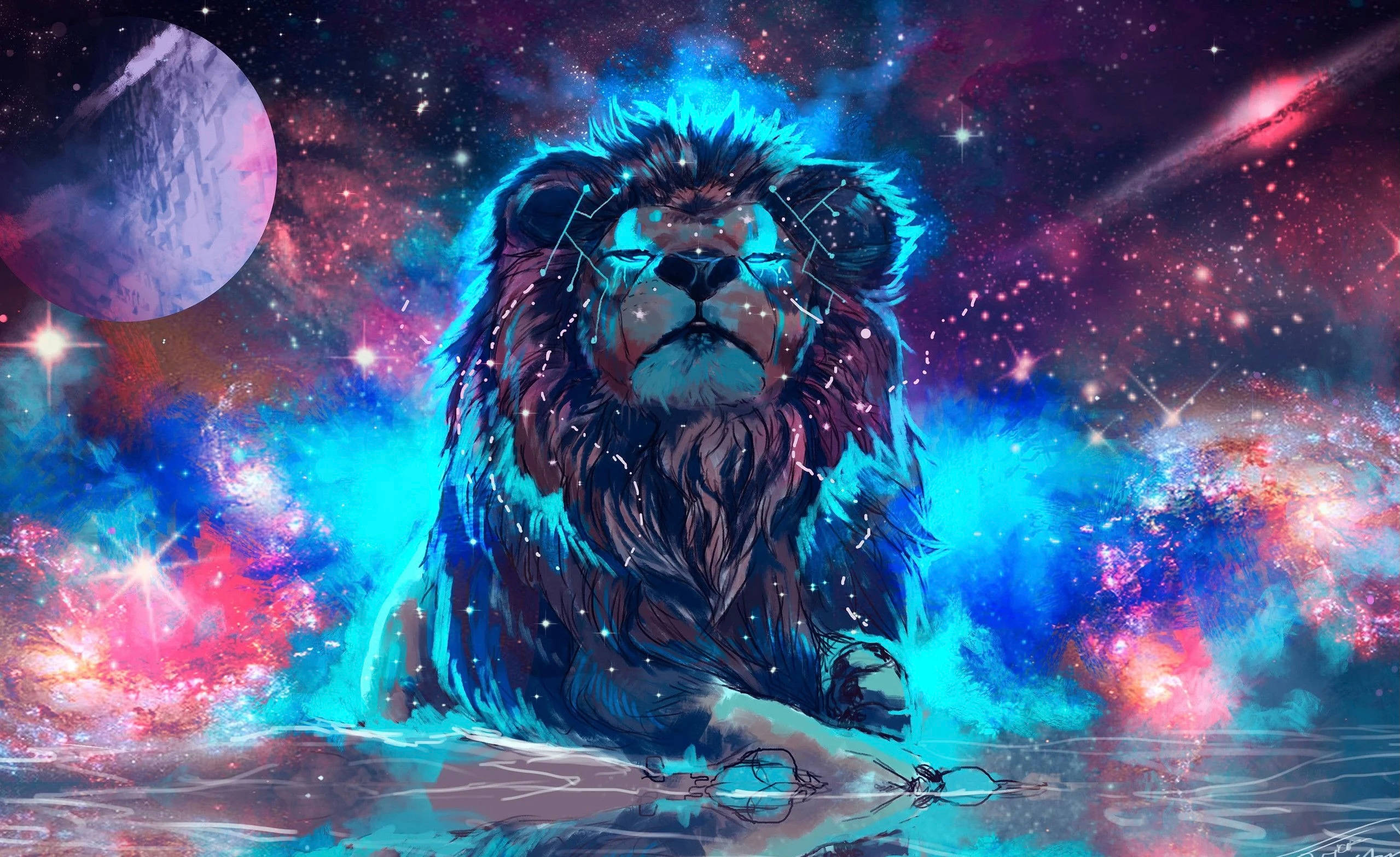 León galaxia cian Fondos de pantalla
