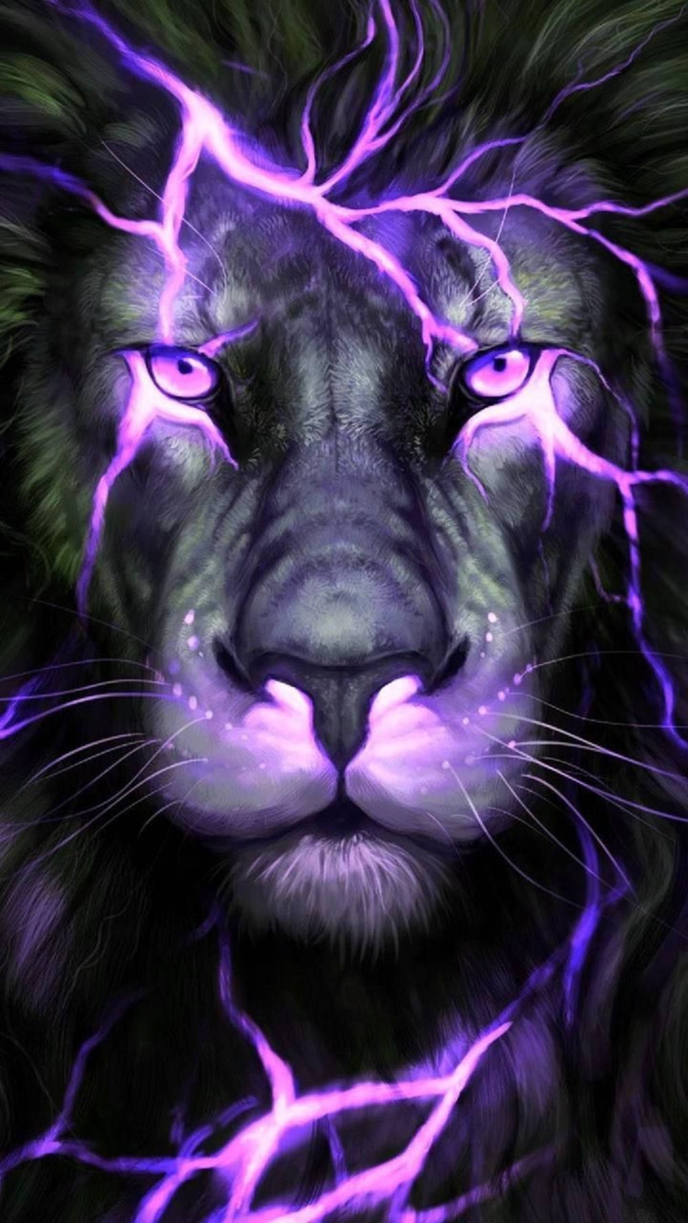 León galaxia neón púrpura Fondos de pantalla