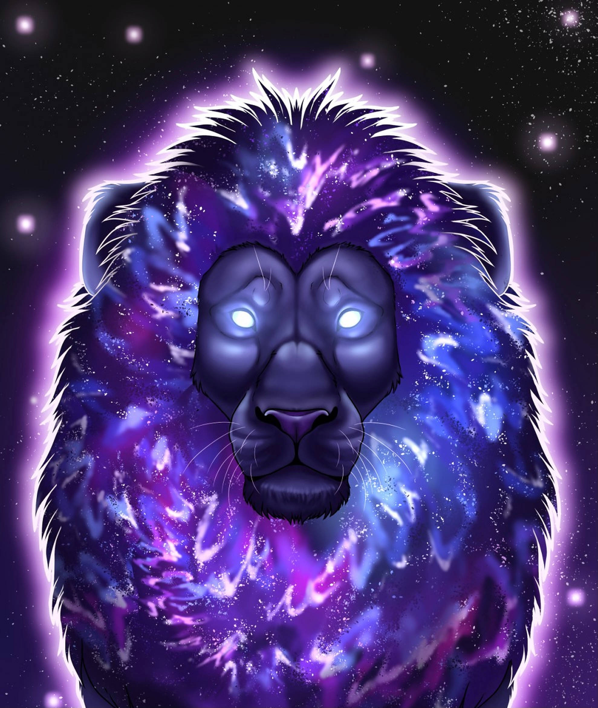 León galaxia púrpura brillante Fondos de pantalla