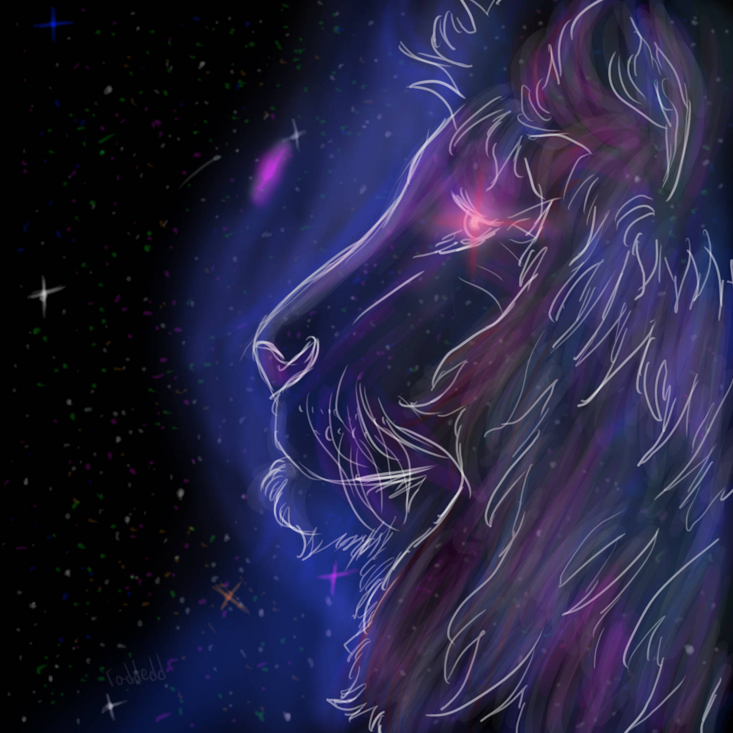León Galaxia Púrpura Neón Fondos de pantalla