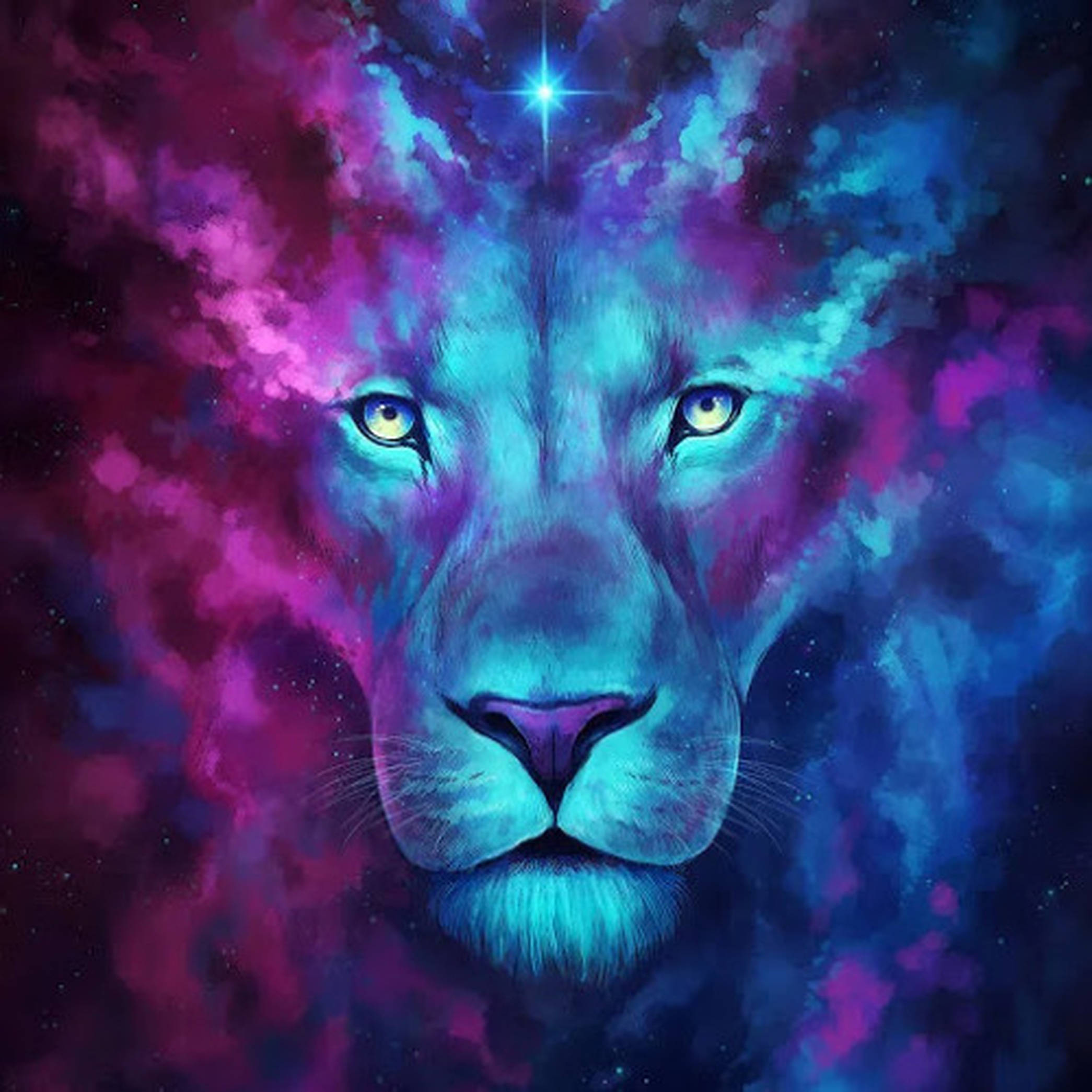 León Galaxia Rosa Cian Fondos de pantalla