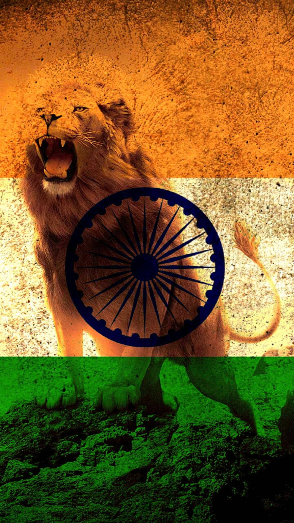León y Bandera de India Móvil Fondos de pantalla