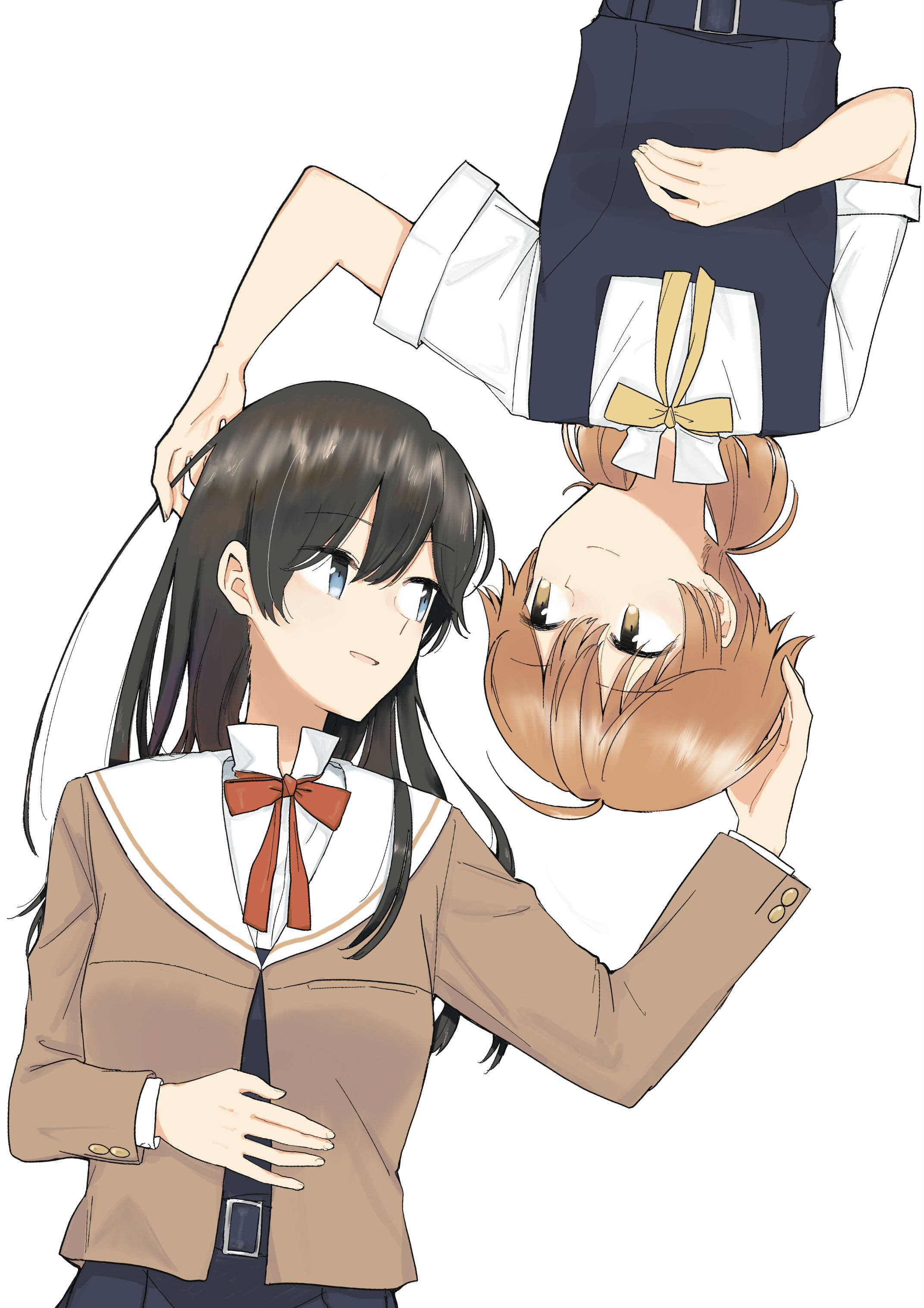 Lesbianas Anime Mirada Dulce Fondos de pantalla