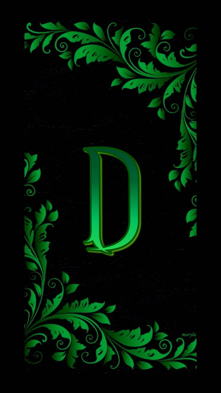 Letra D verde estética para teléfono Fondos de pantalla