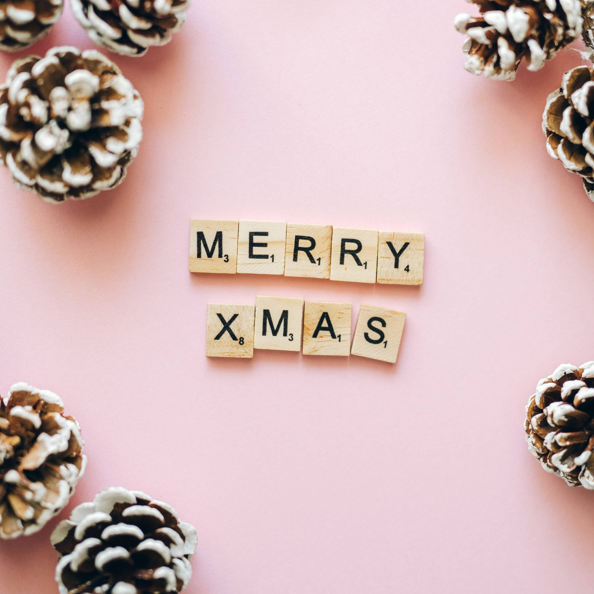 Letras de Scrabble para Navidad Preppy Fondos de pantalla