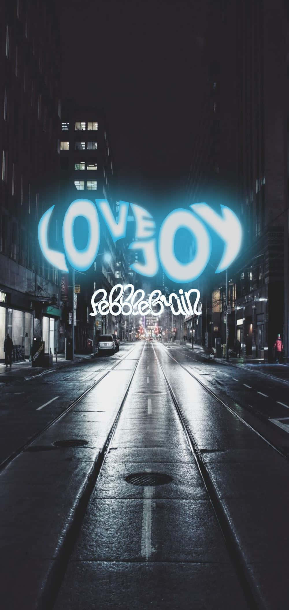 Letras neón azules de Love Joy Fondos de pantalla