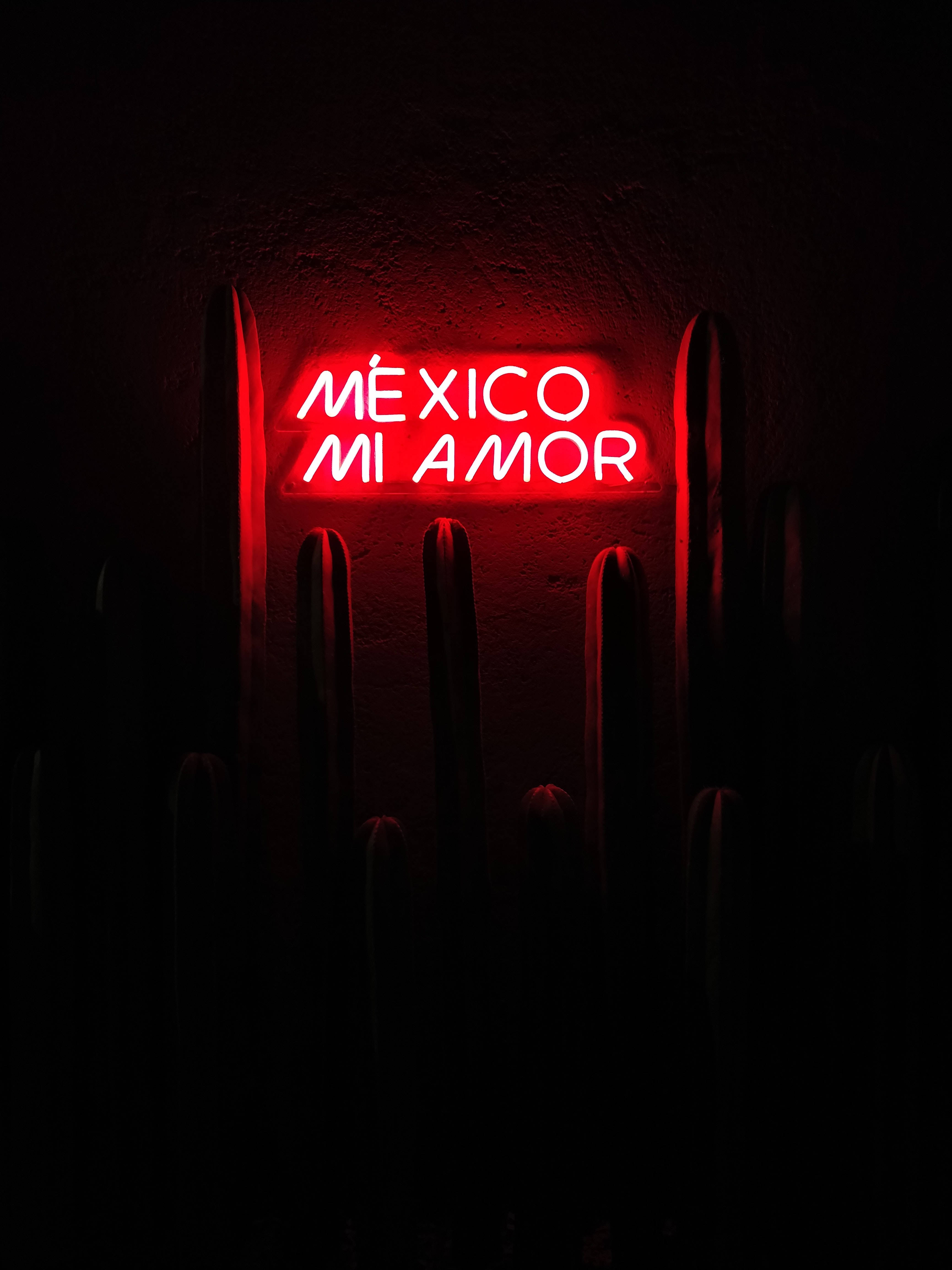Letrero rojo oscuro de México Fondos de pantalla