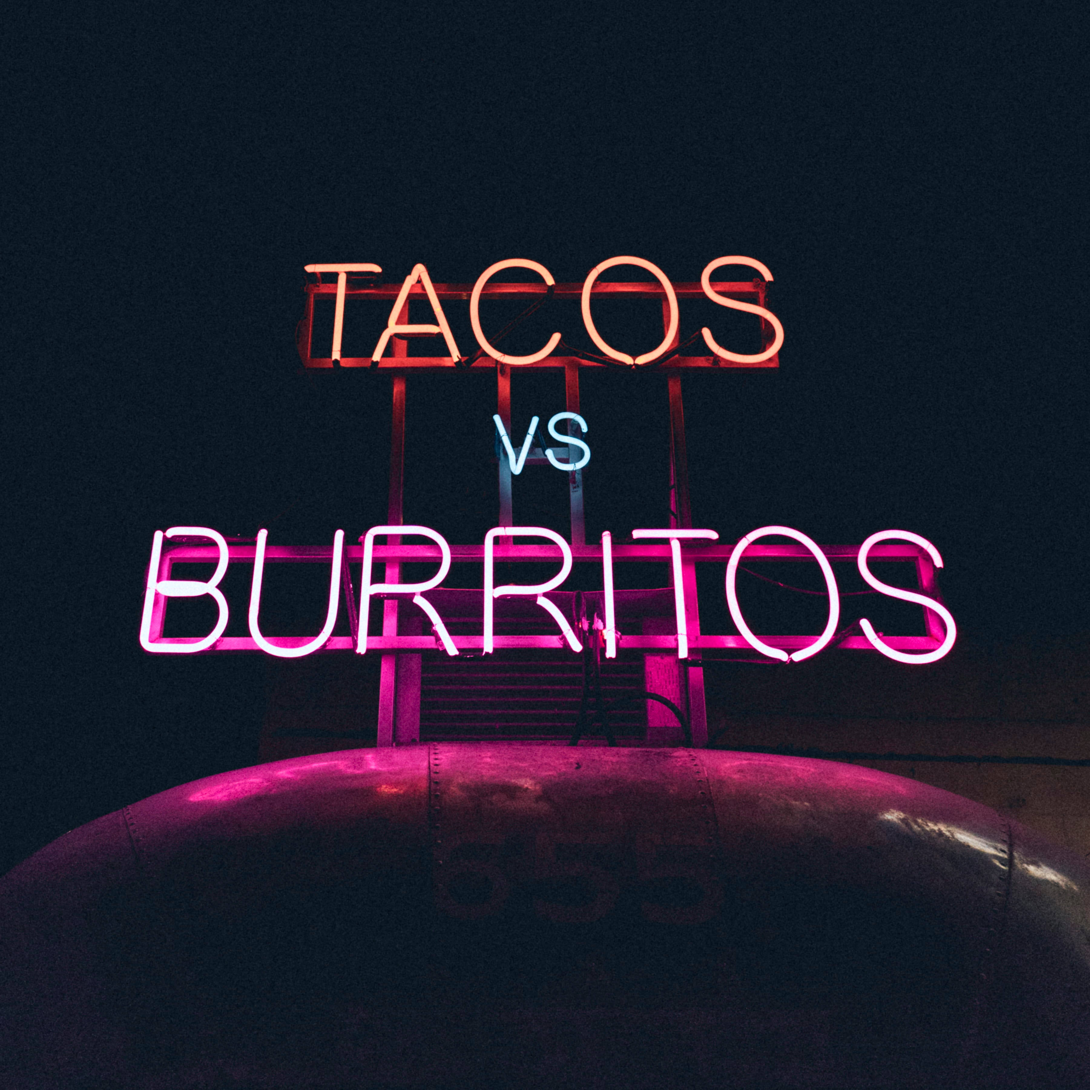 Letreros de Neón de Burritos vs. Tacos Fondos de pantalla