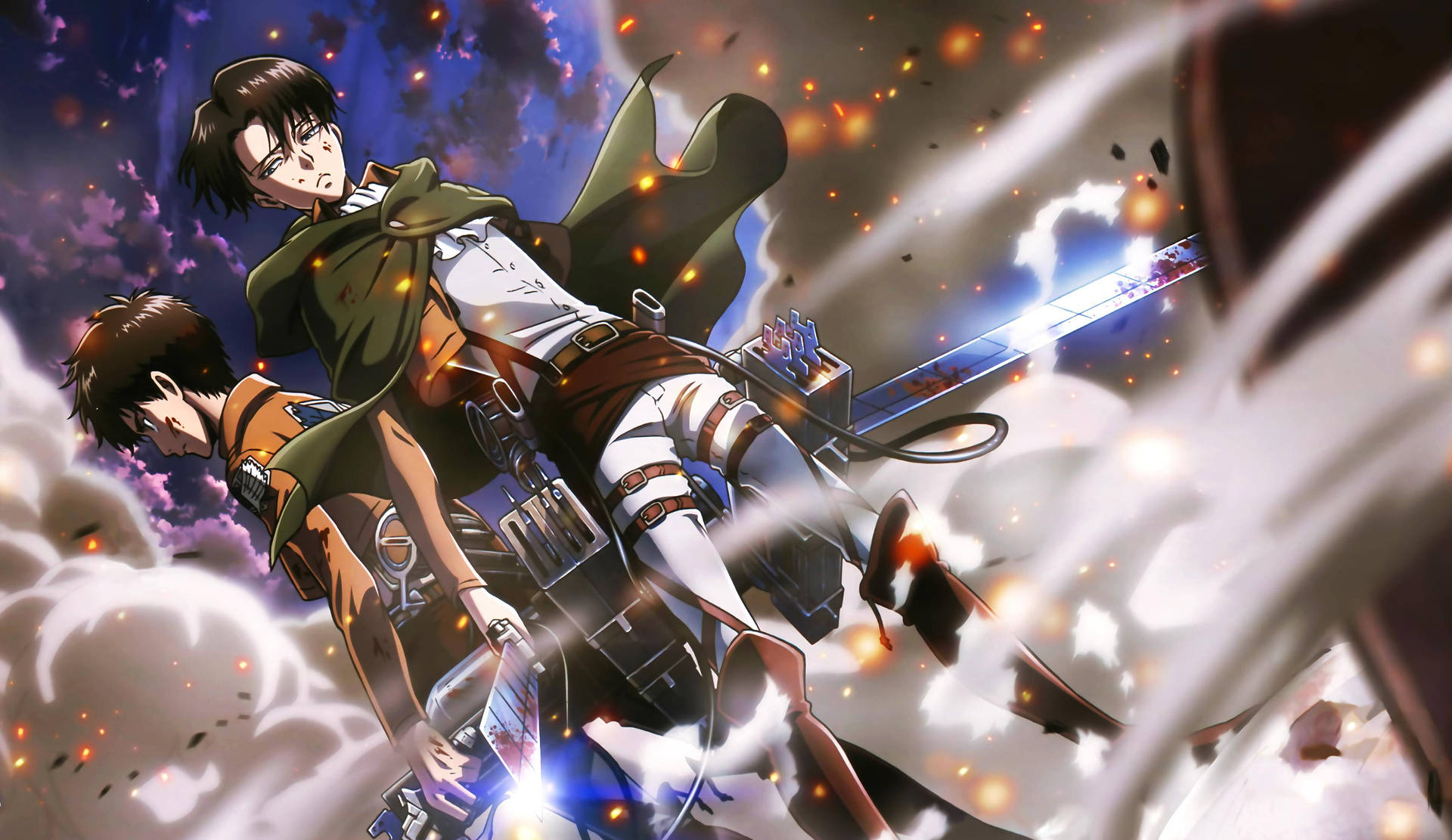 Fondo de pantalla anime 4K de Levi y Eren de AOT