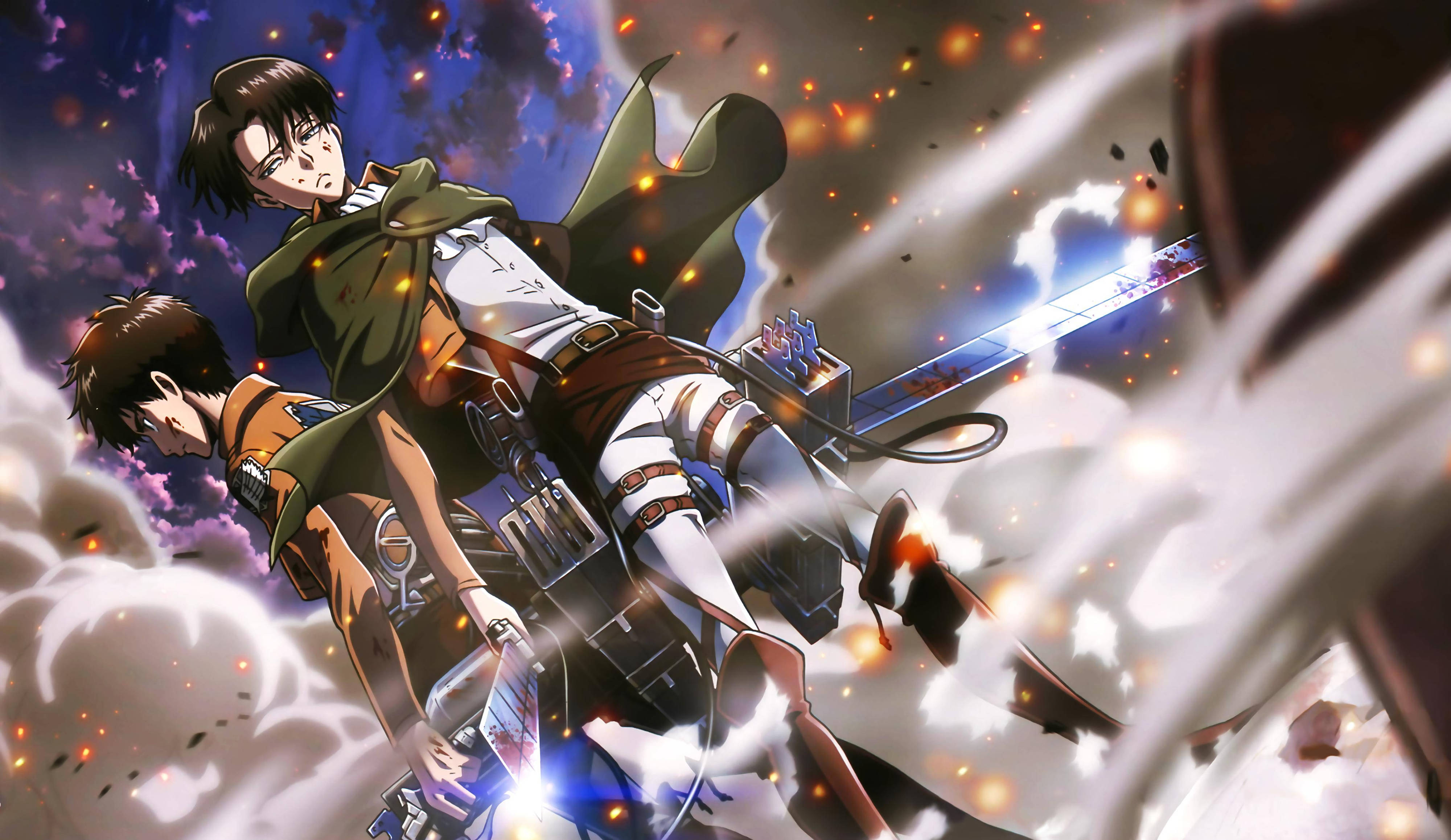 Levi y Eren de AOT en Anime 4K Fondos de pantalla