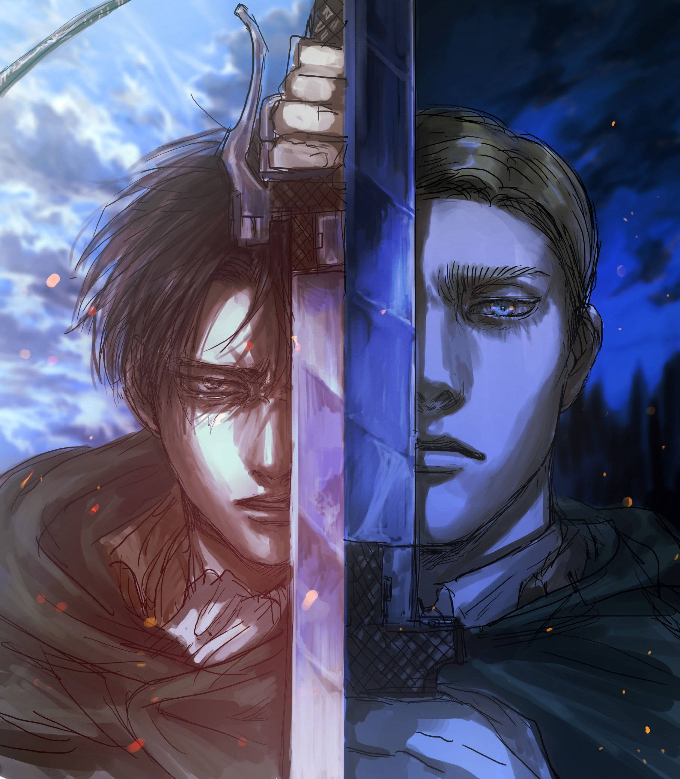 Levit Ackerman y Erwin Smith unidos para luchar Fondos de pantalla