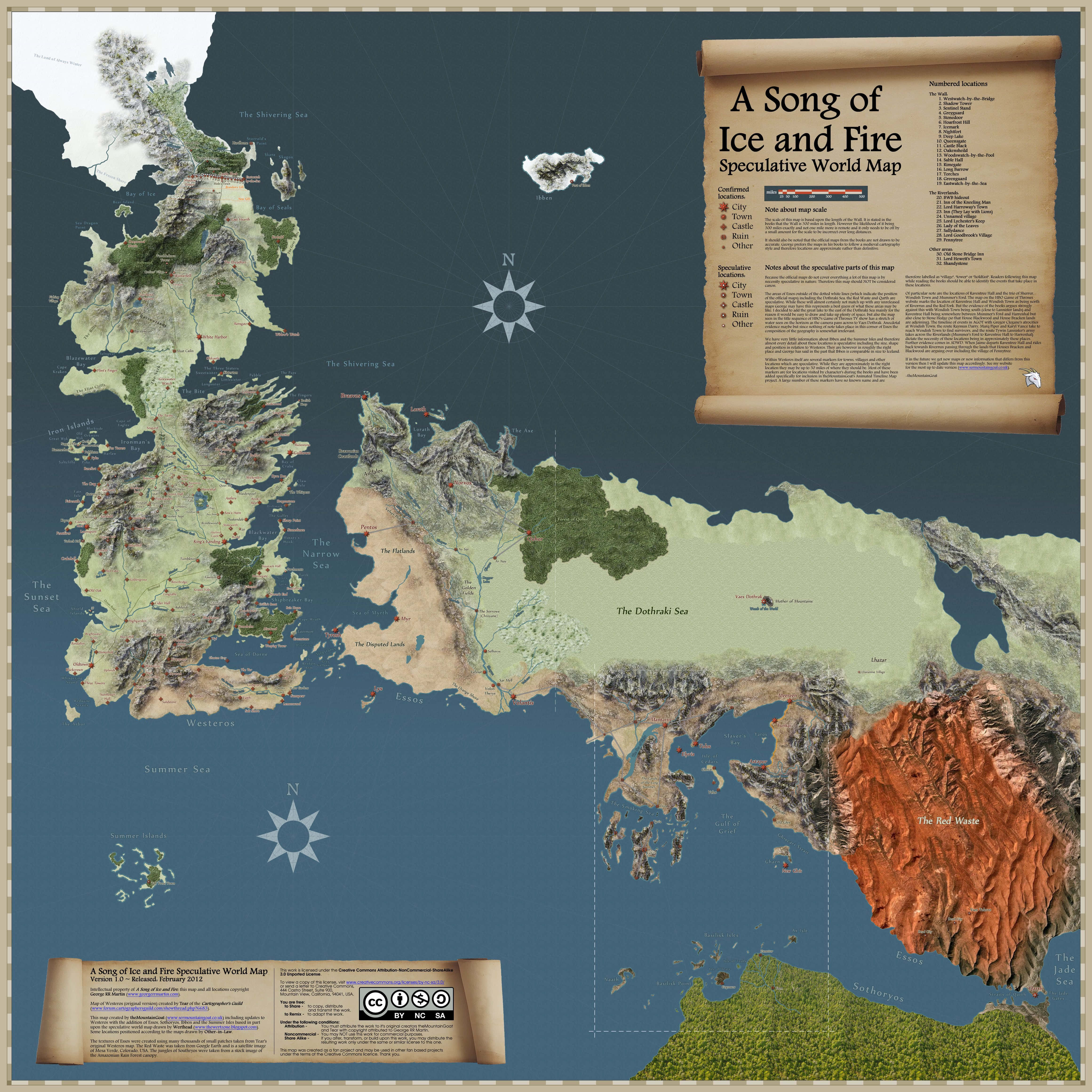 Leyenda del mapa de Game of Thrones Fondos de pantalla