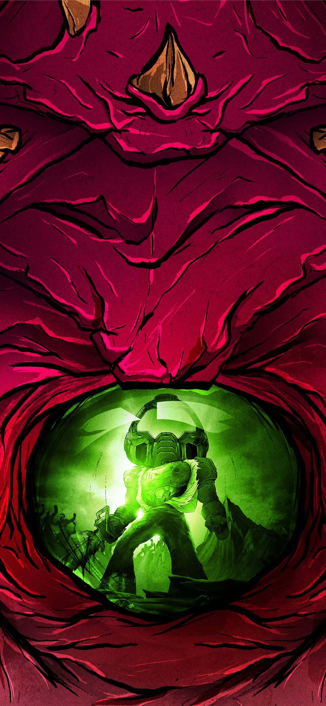 Libera el poder de la experiencia "Doom Eternal" desde tu iPhone Fondos de pantalla