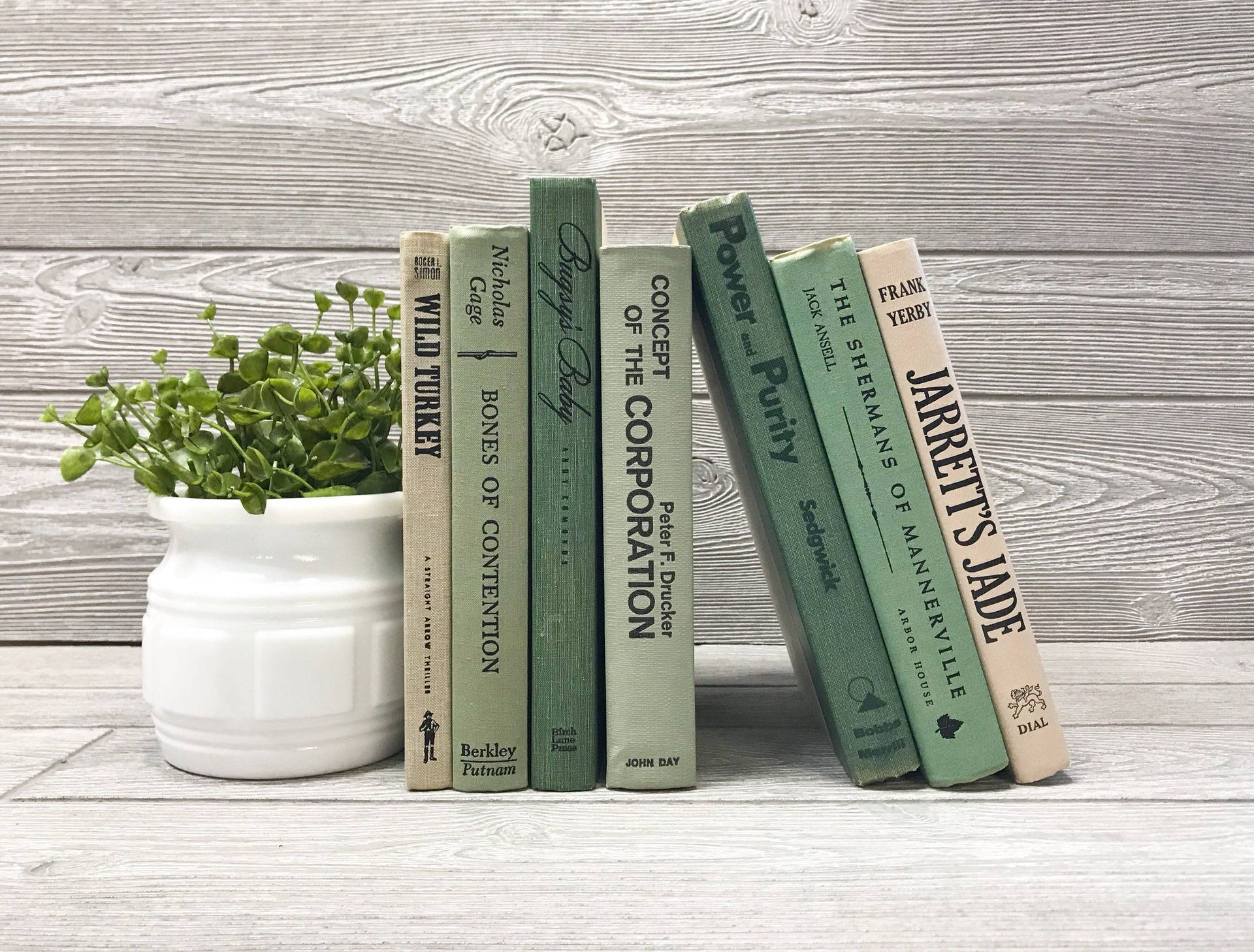 Libros Estéticos en Verde Salvia Fondos de pantalla