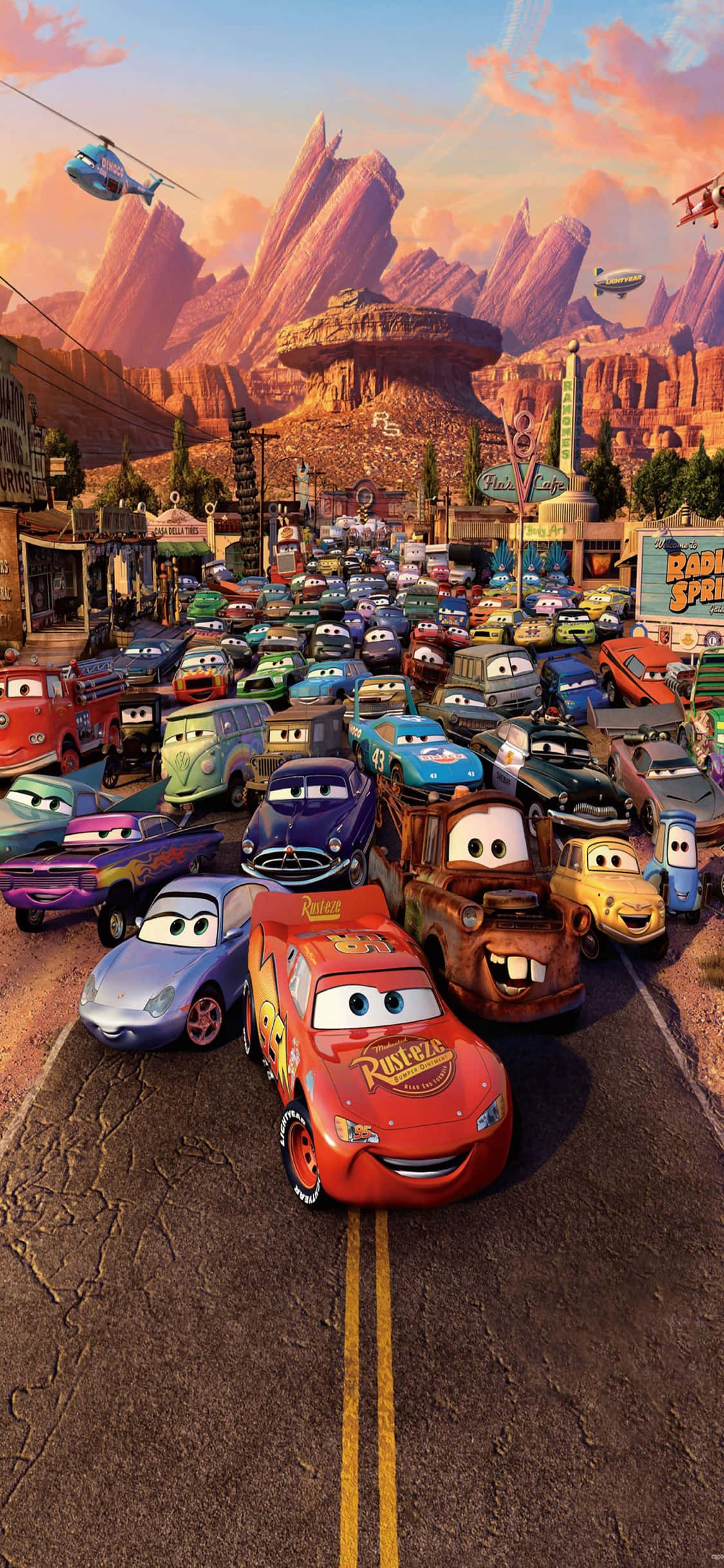 Lightning McQueen y Amigos Fondo para iPhone X Cars Fondos de pantalla