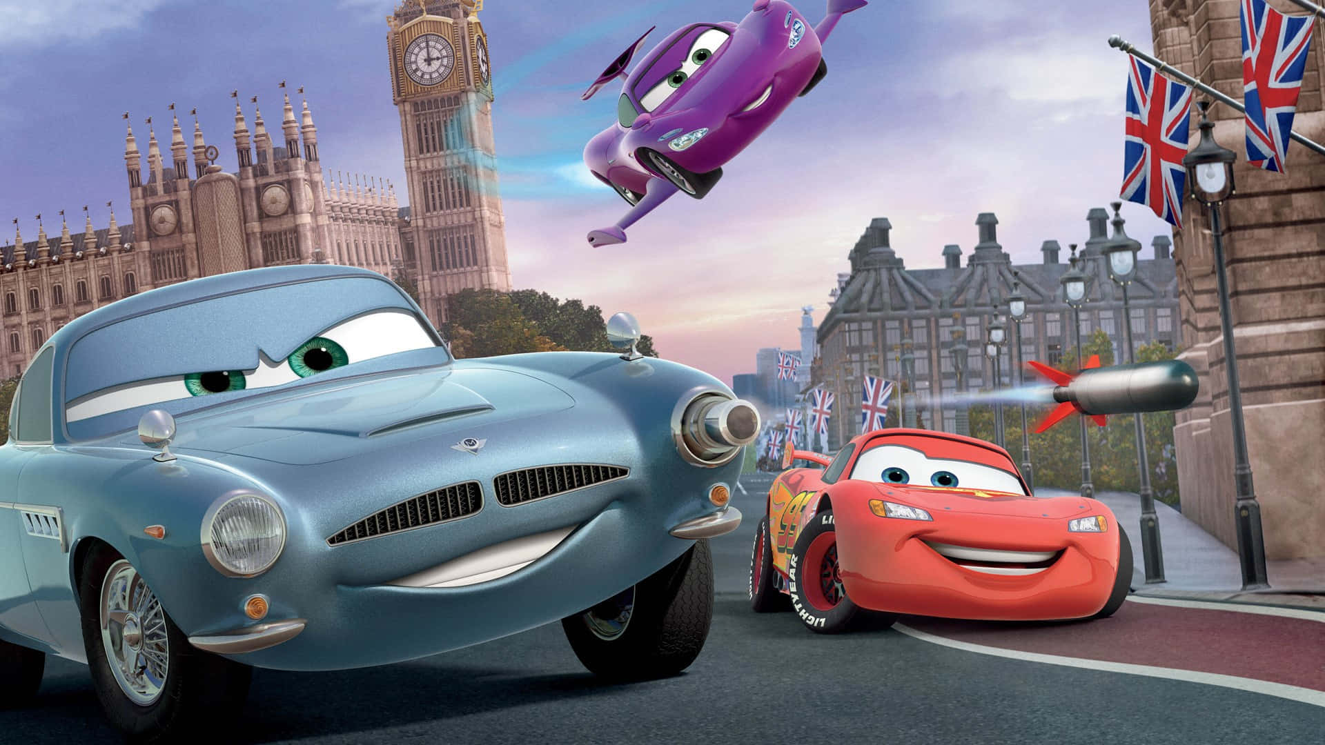 Lightning McQueen y Mater juntos en Cars 2 Fondos de pantalla