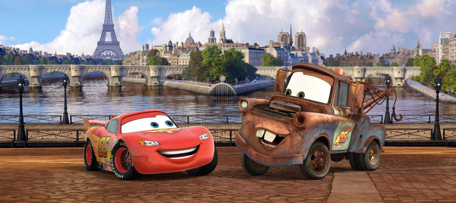 Lightning y Mater en París Cars 2 Fondos de pantalla